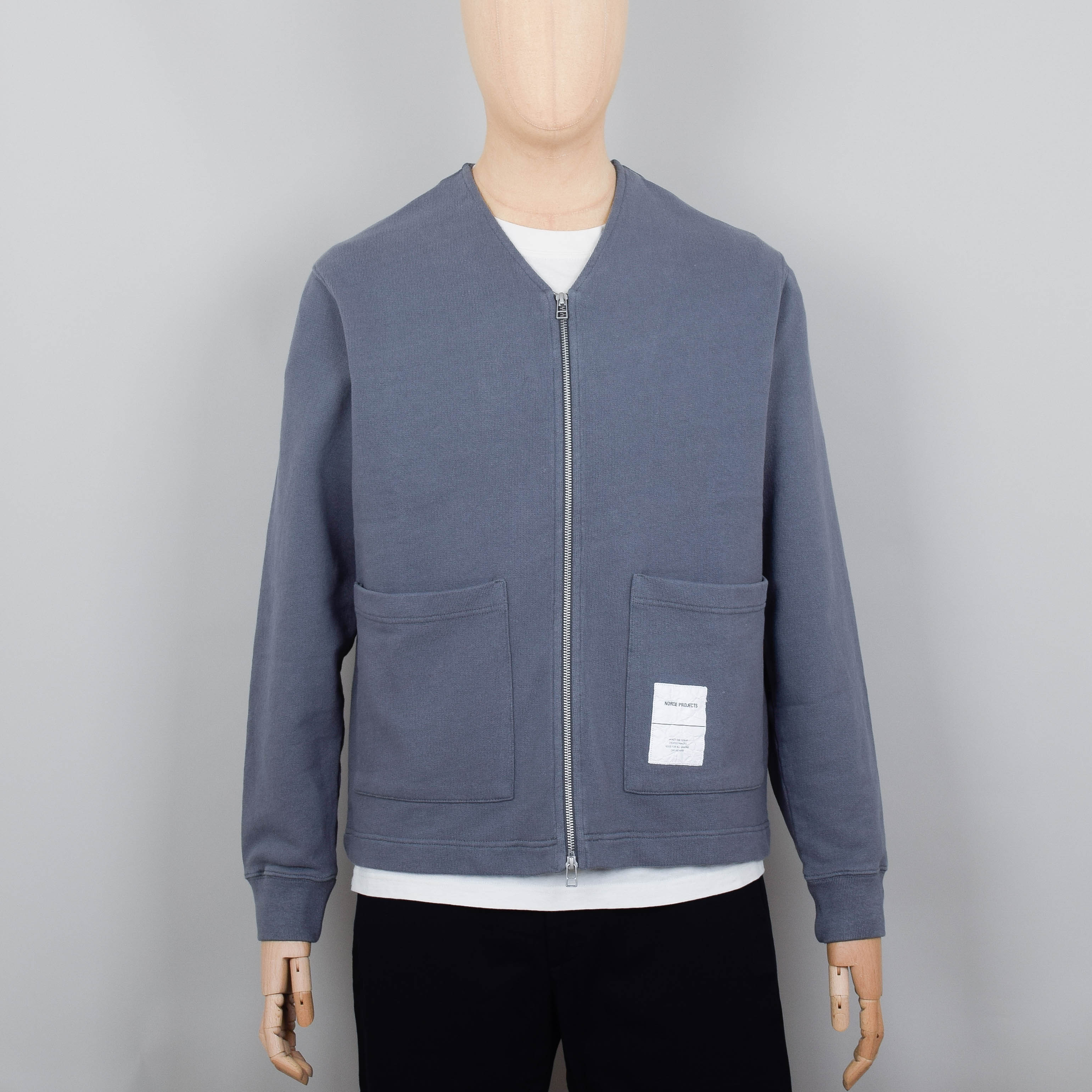 Norse Projects Fraser Tab Series Sweat Jacket - Magnet Grey