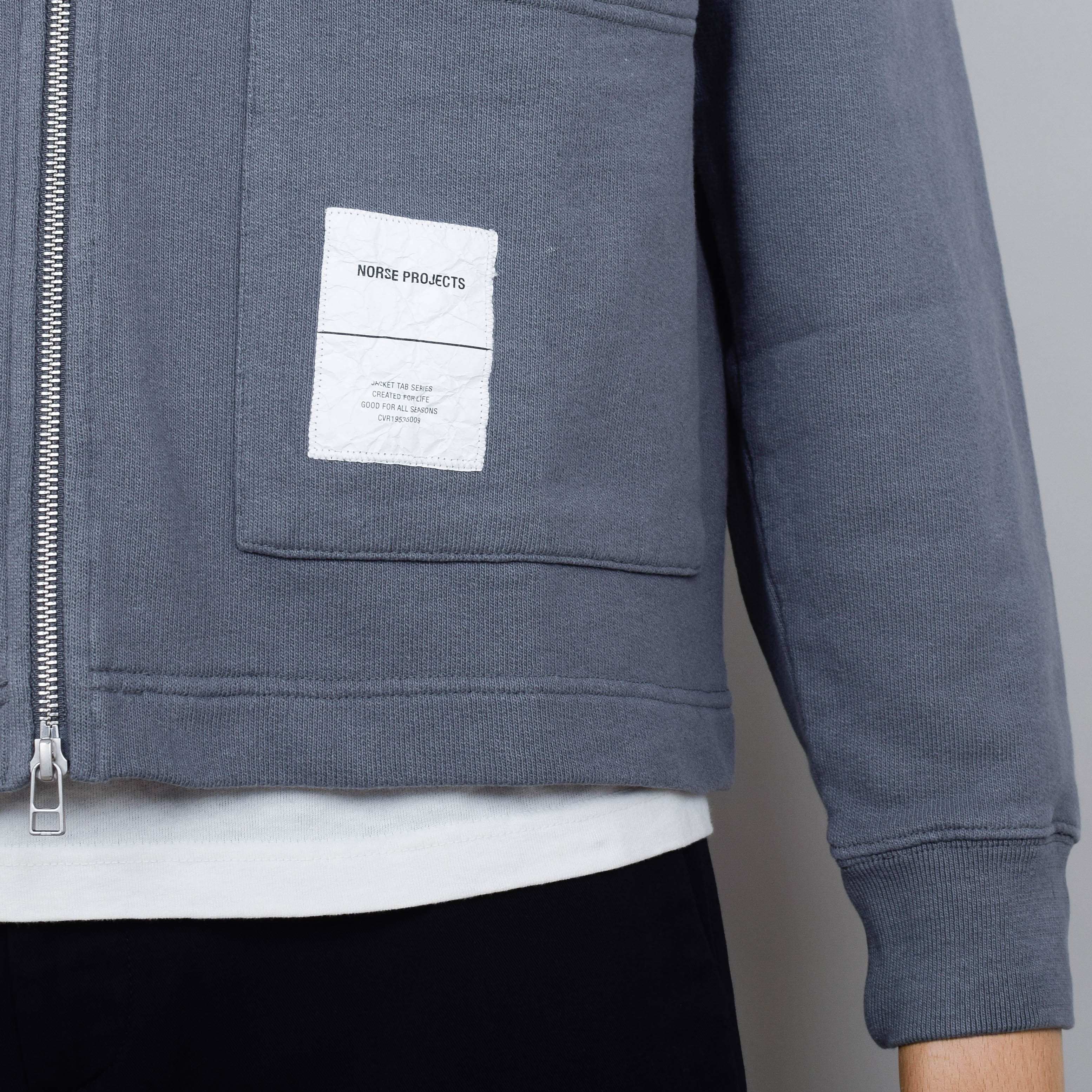 Norse Projects Fraser Tab Series Sweat Jacket - Magnet Grey