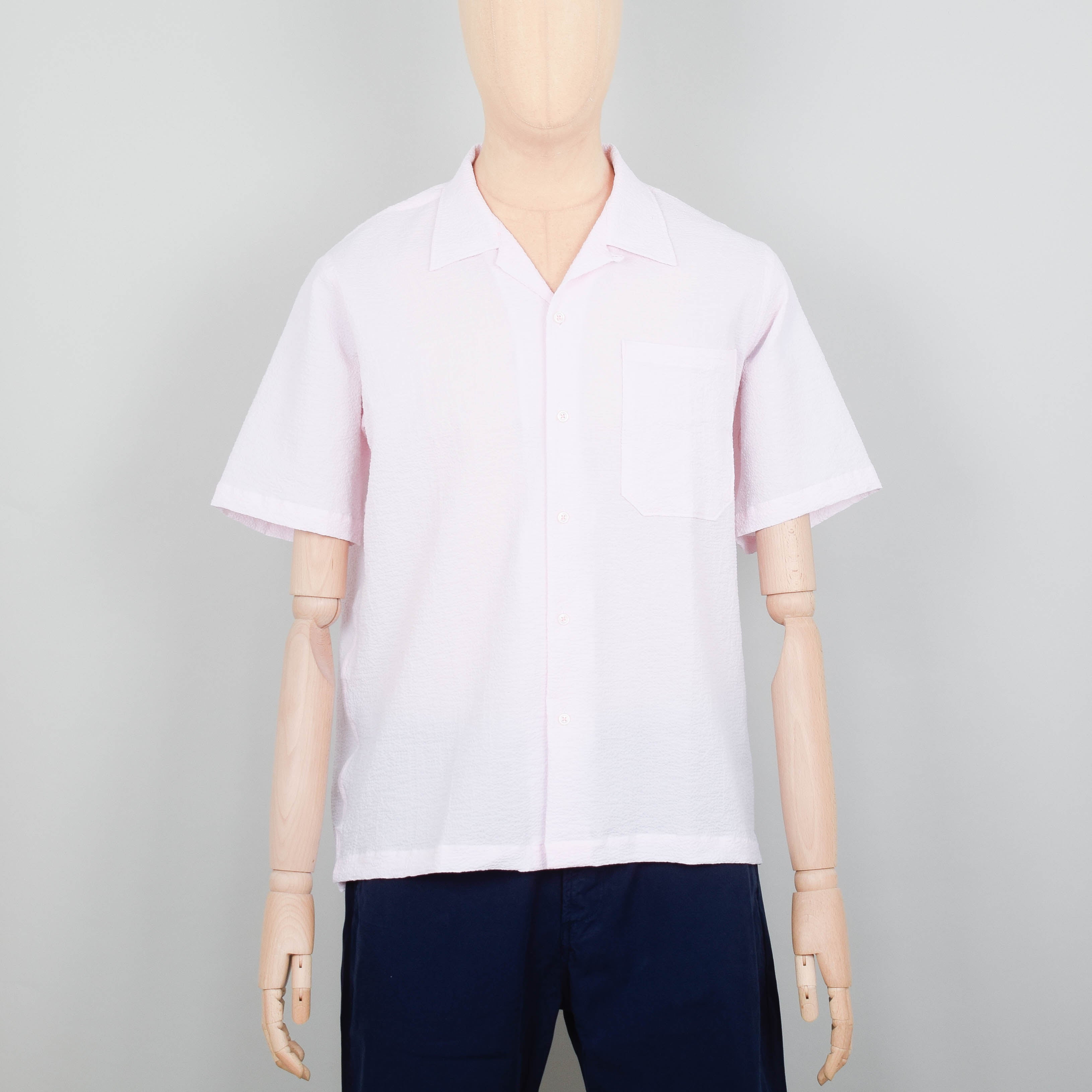 Universal Works  Seersucker Camp Shirt - Pink