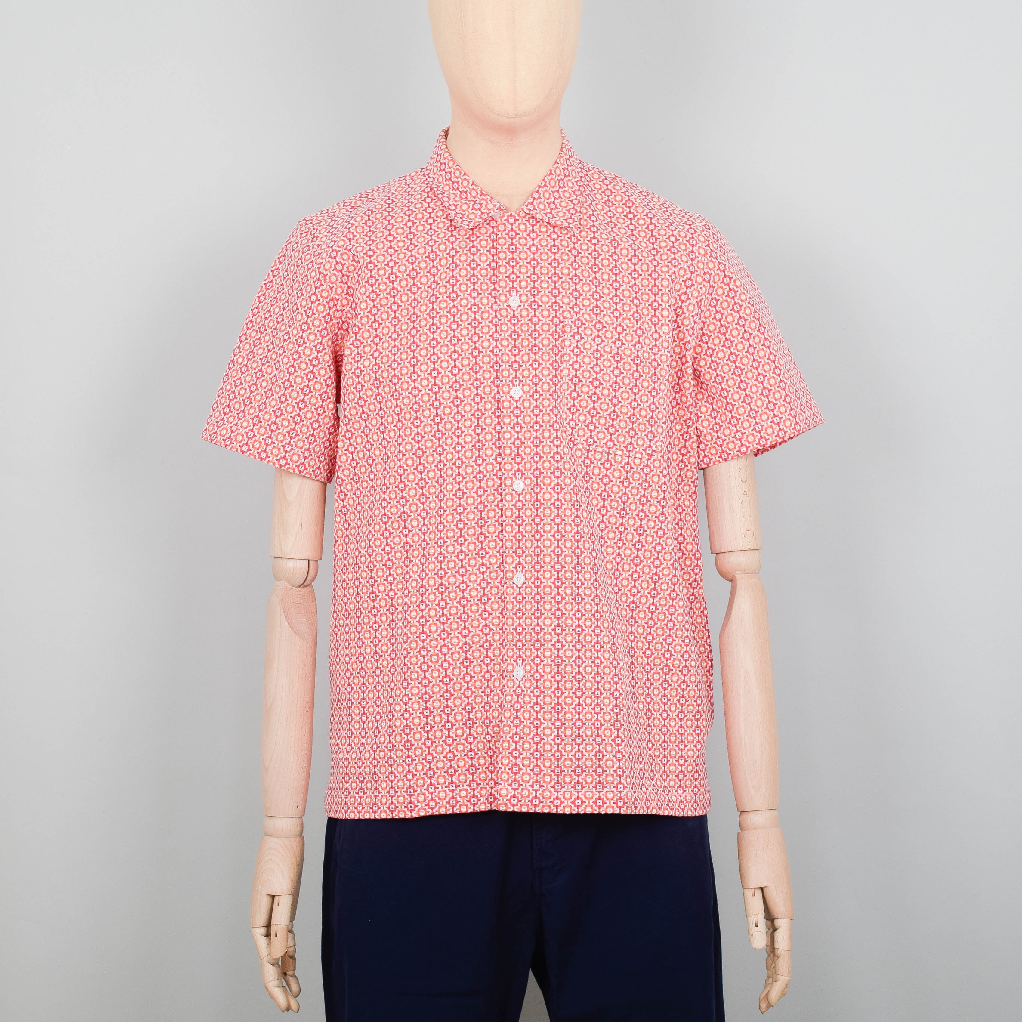 Universal Works Road Shirt Summer Check - Orange