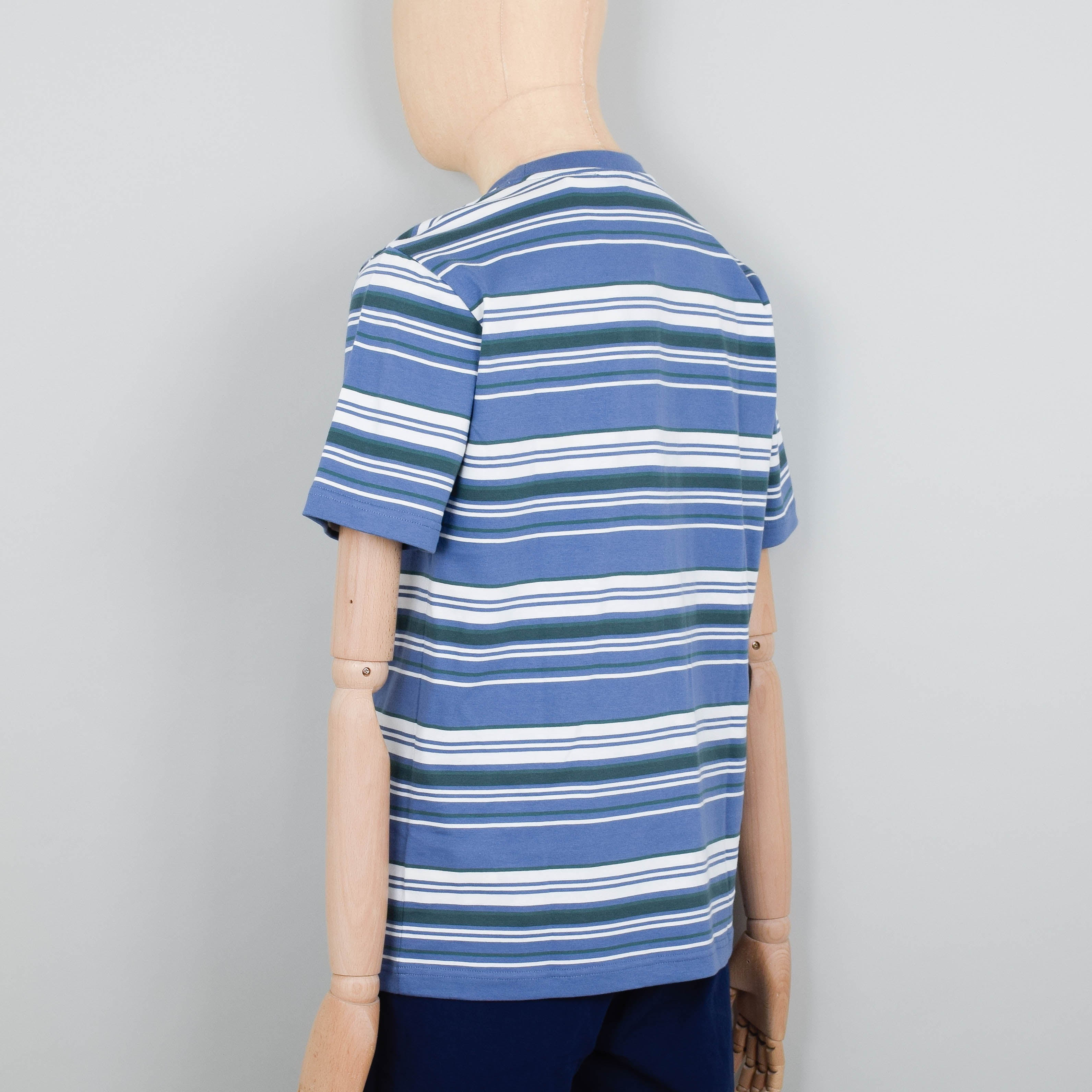 Norse Projects Johannes Weekend Stripe SS T-Shirt - Calcite Blue