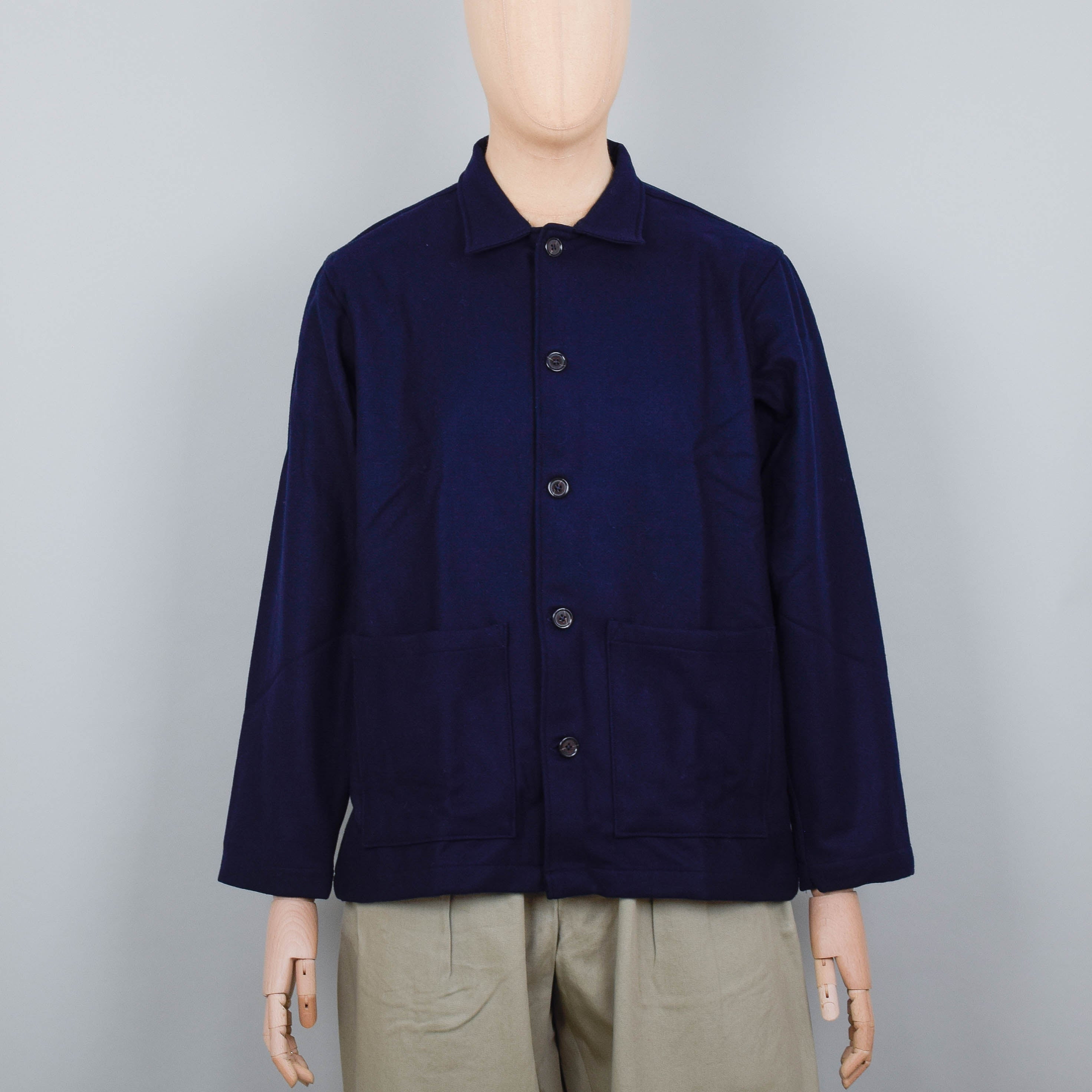 Universal Works Easy Overshirt Melton - Navy