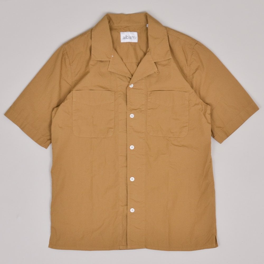 Albam SS Reverse Collar Shirt - Tobacco