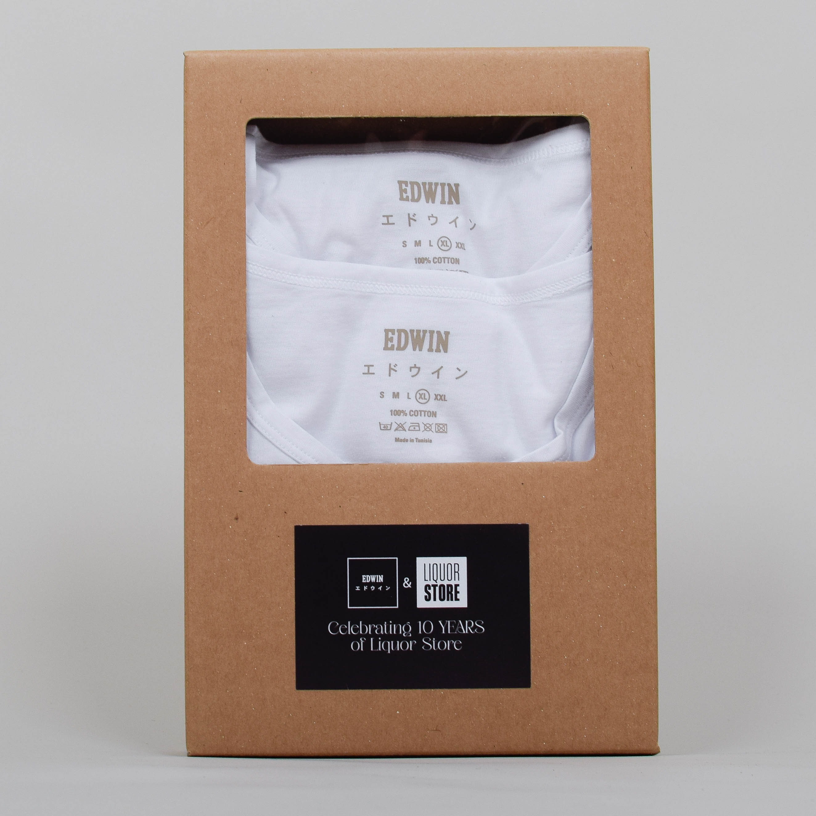 Liquor Store x Edwin 10th Anniversary Twin Pack T-Shirts - White