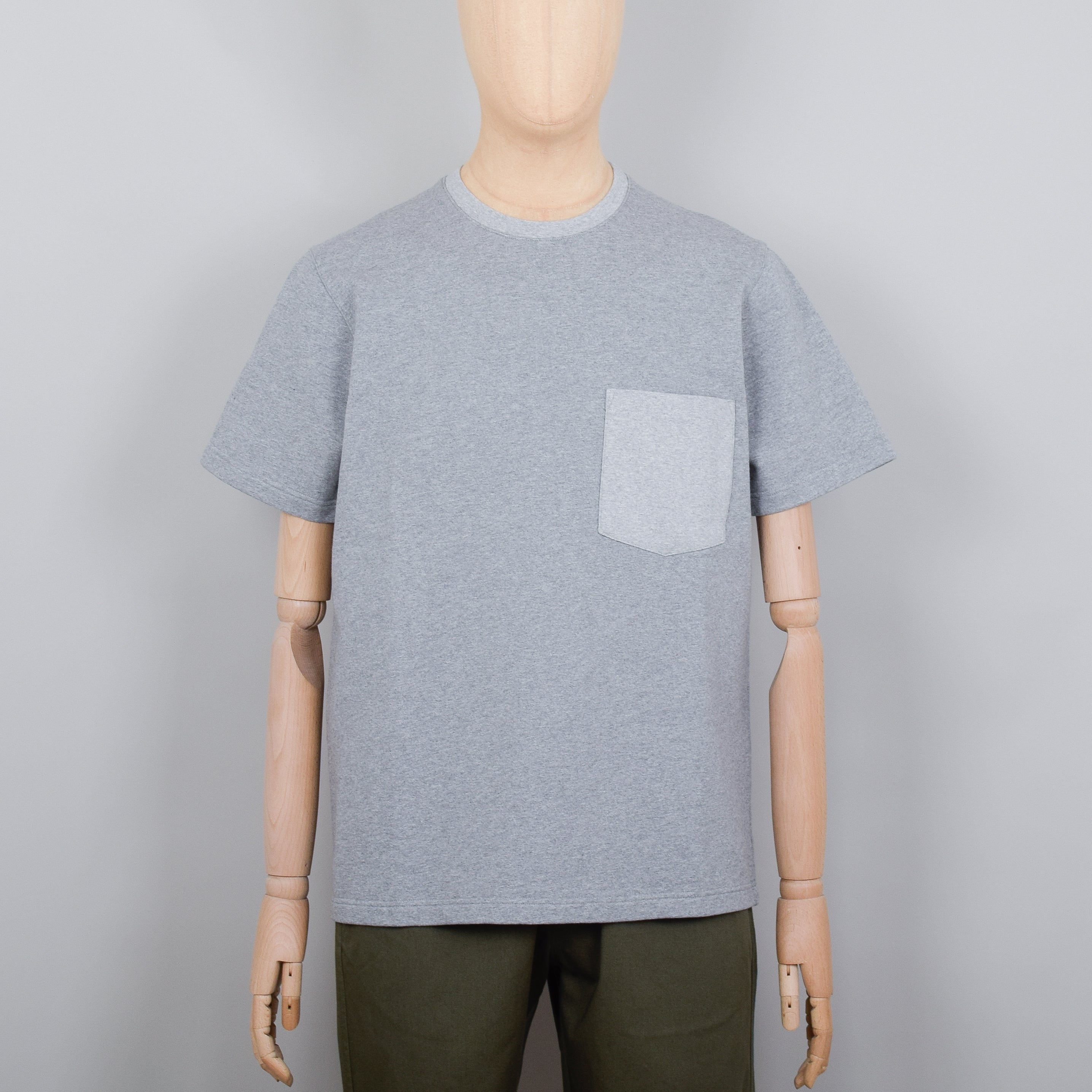 Universal Works Big Pocket Tee - Grey Marl