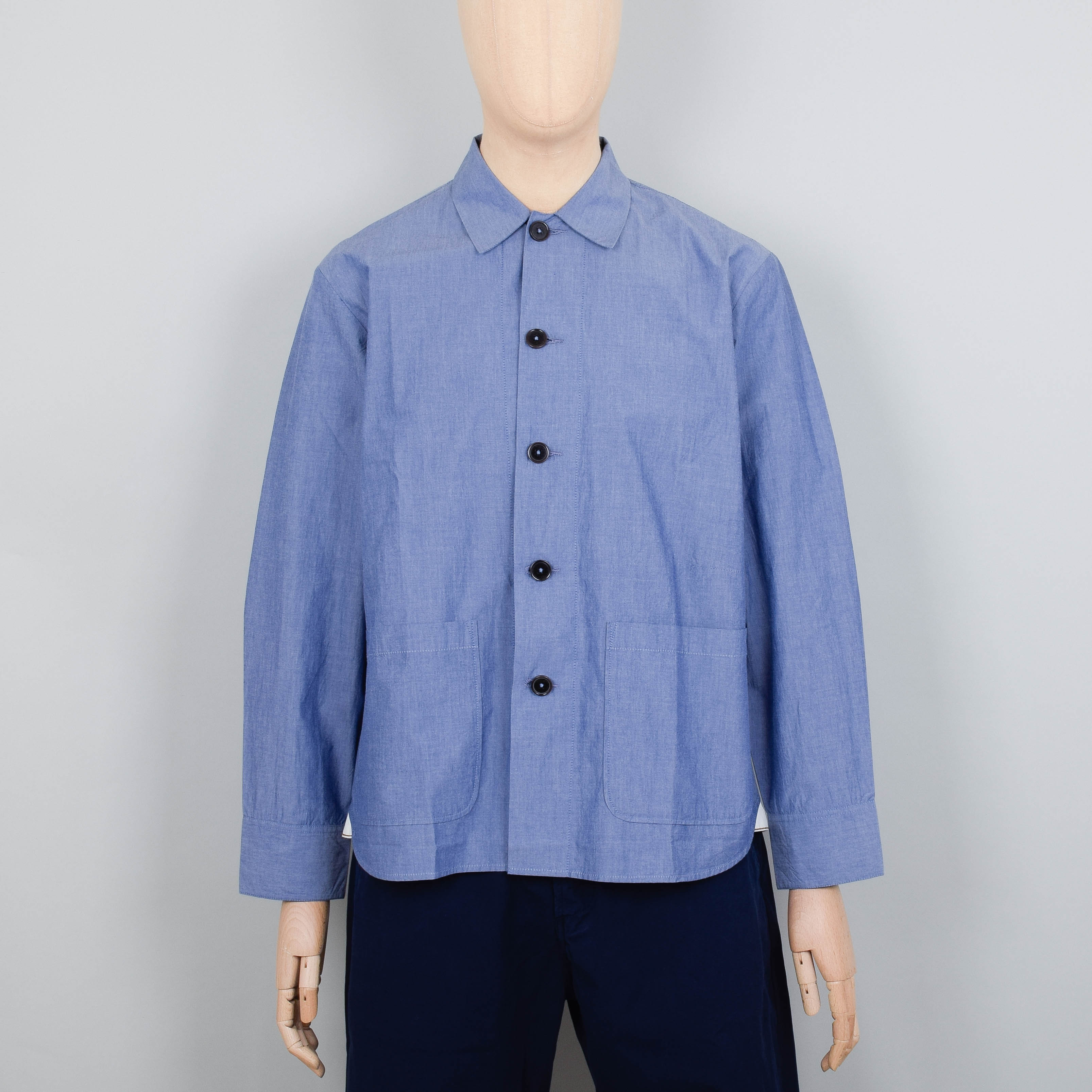 Universal Works Travail Shirt Typewriter Chambray - Blue