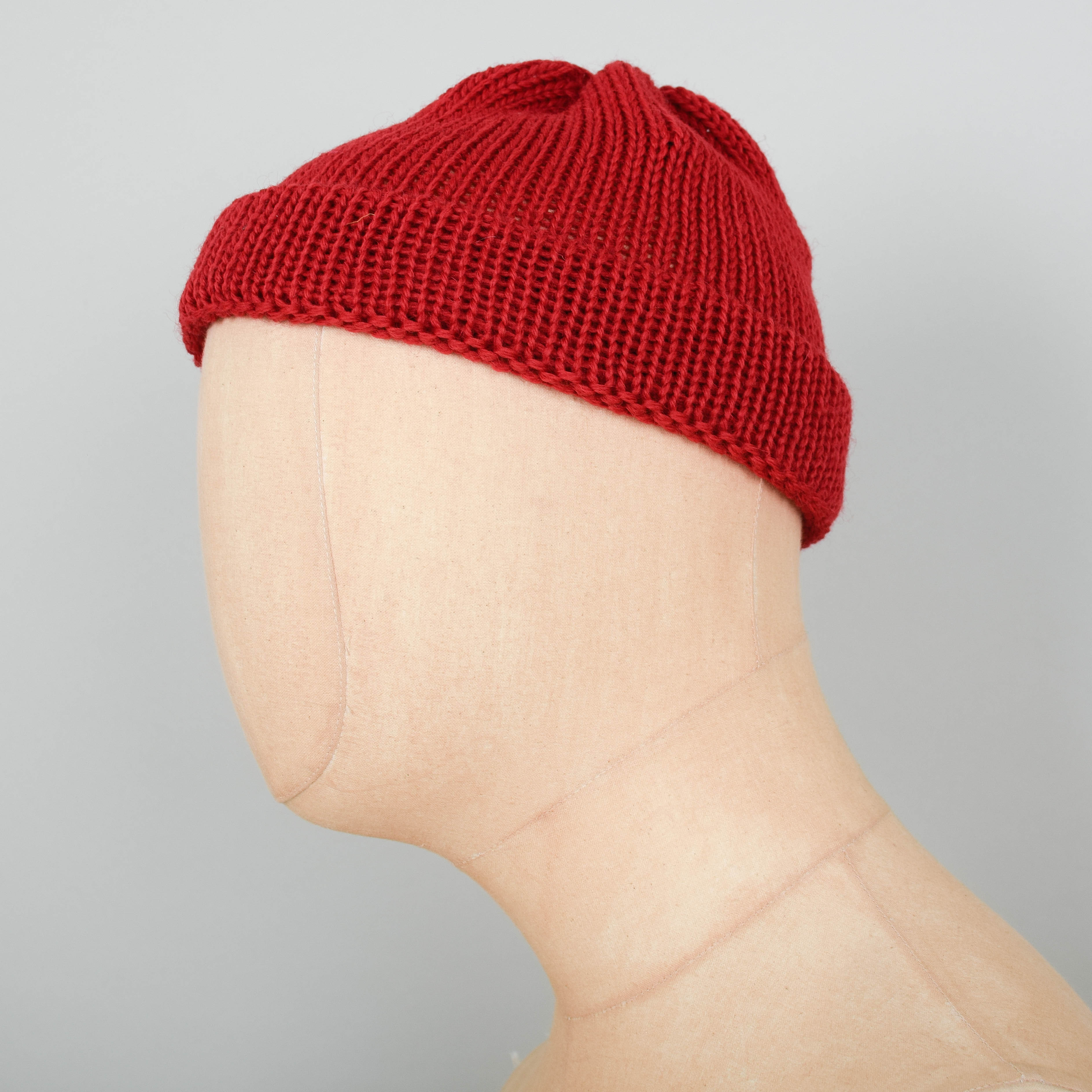 Universal Works Short Watch Cap British Wool - Red