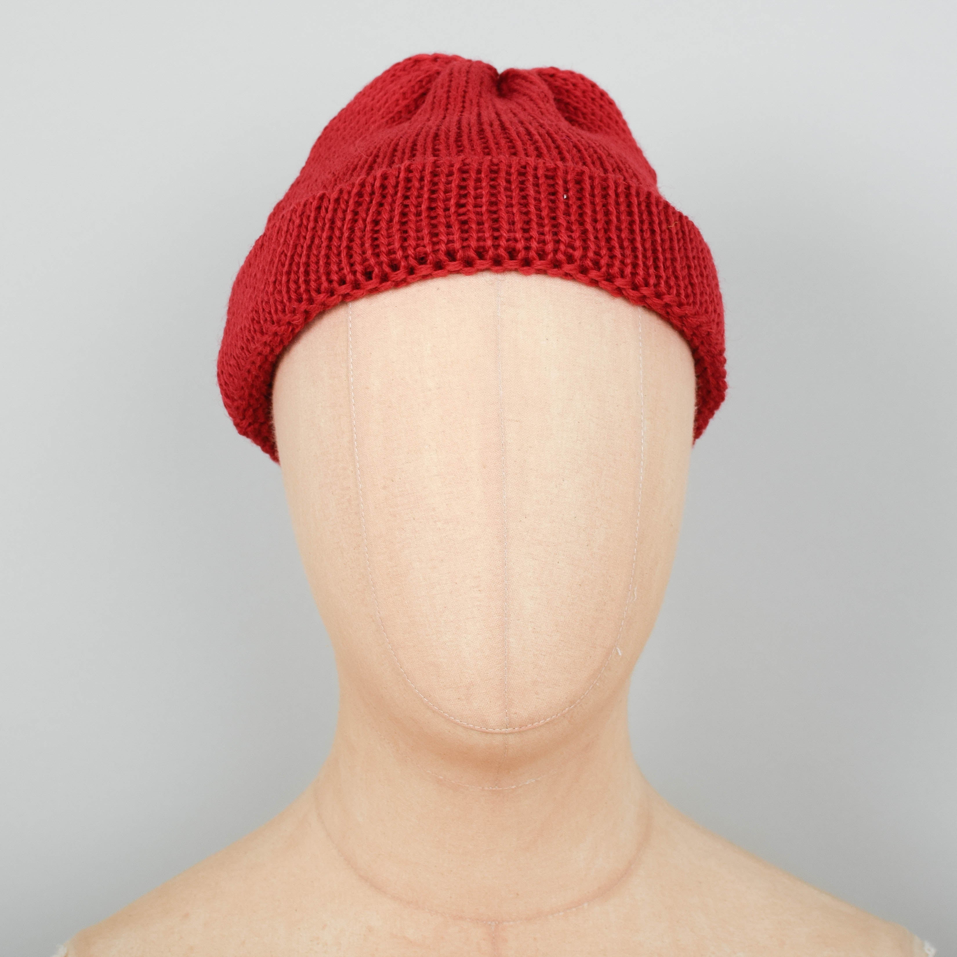 Universal Works Short Watch Cap British Wool - Red