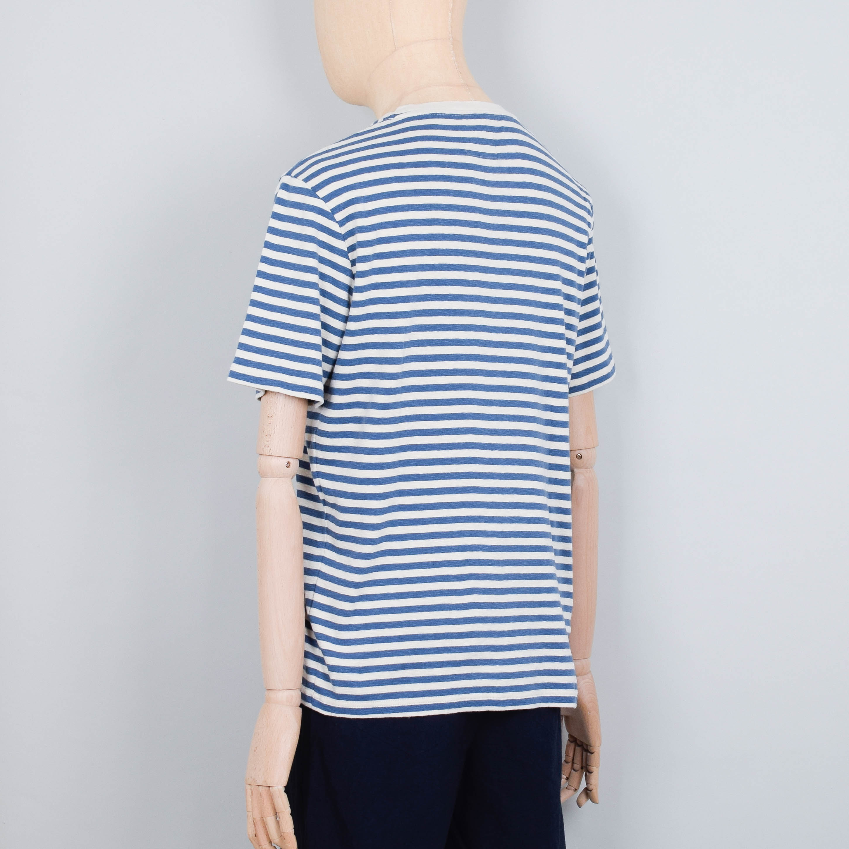 Folk Classic Stripe Tee - Woad & Ecru