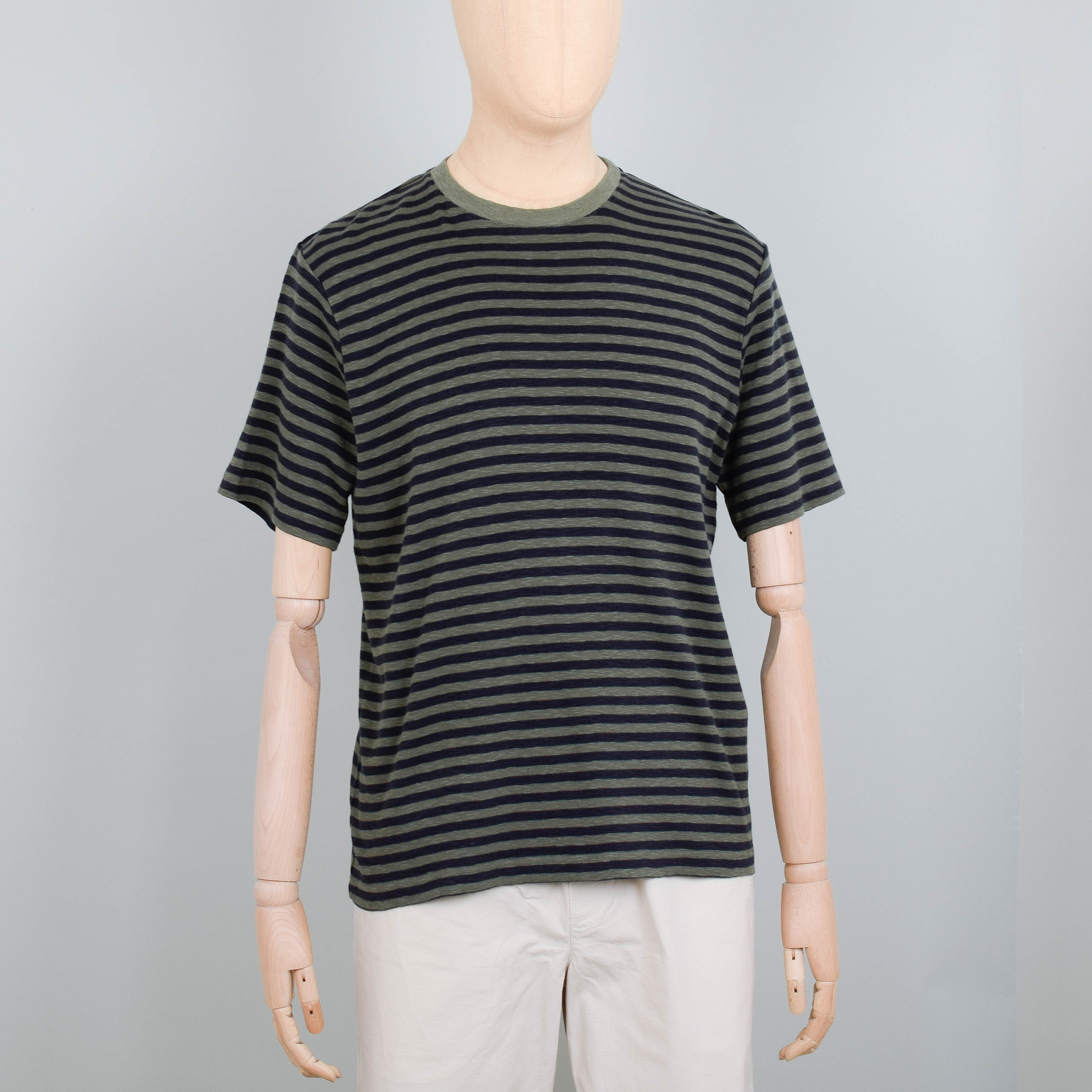 Folk Classic Stripe Tee - Olive/Black