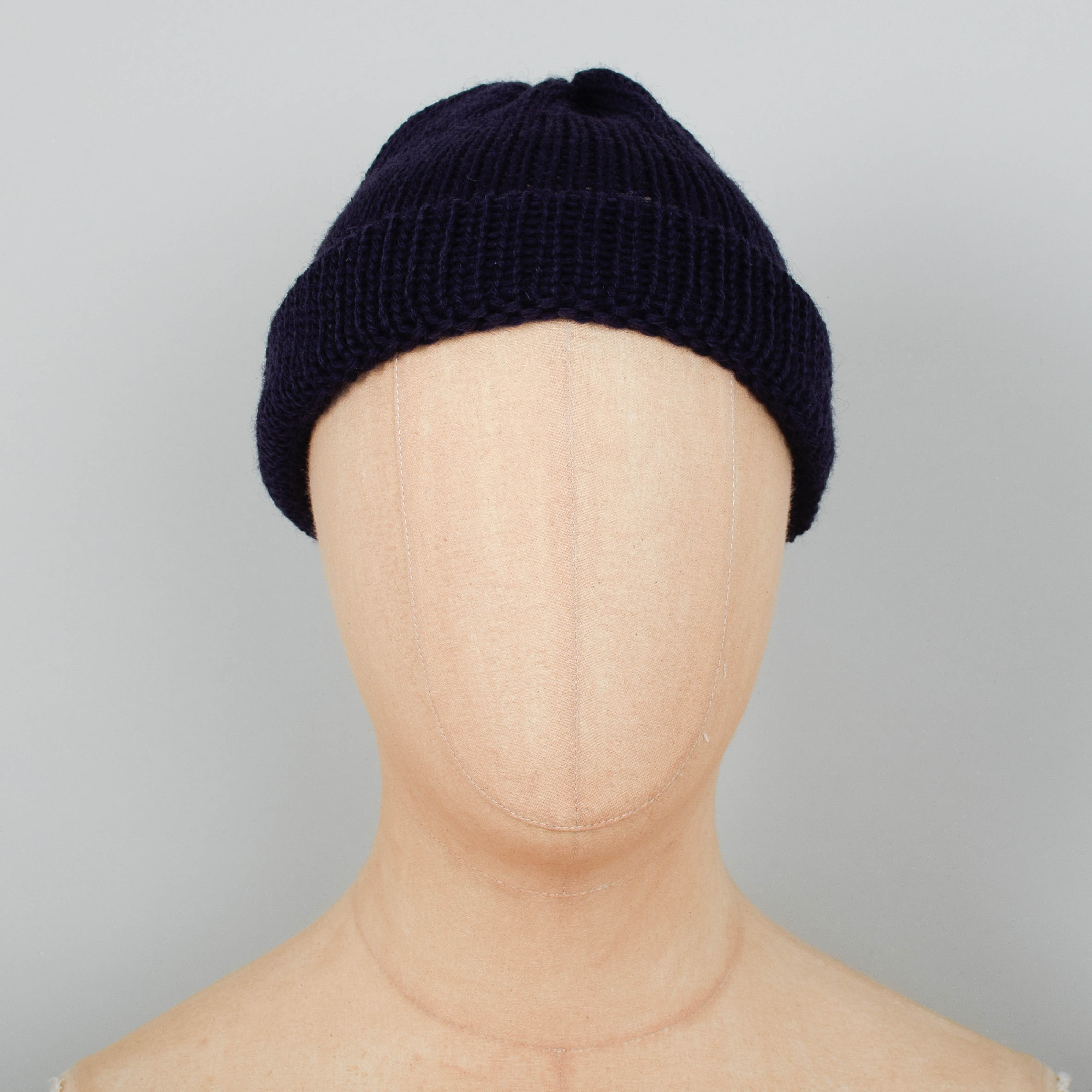 Universal Works Short Watch Cap British Wool - Navy