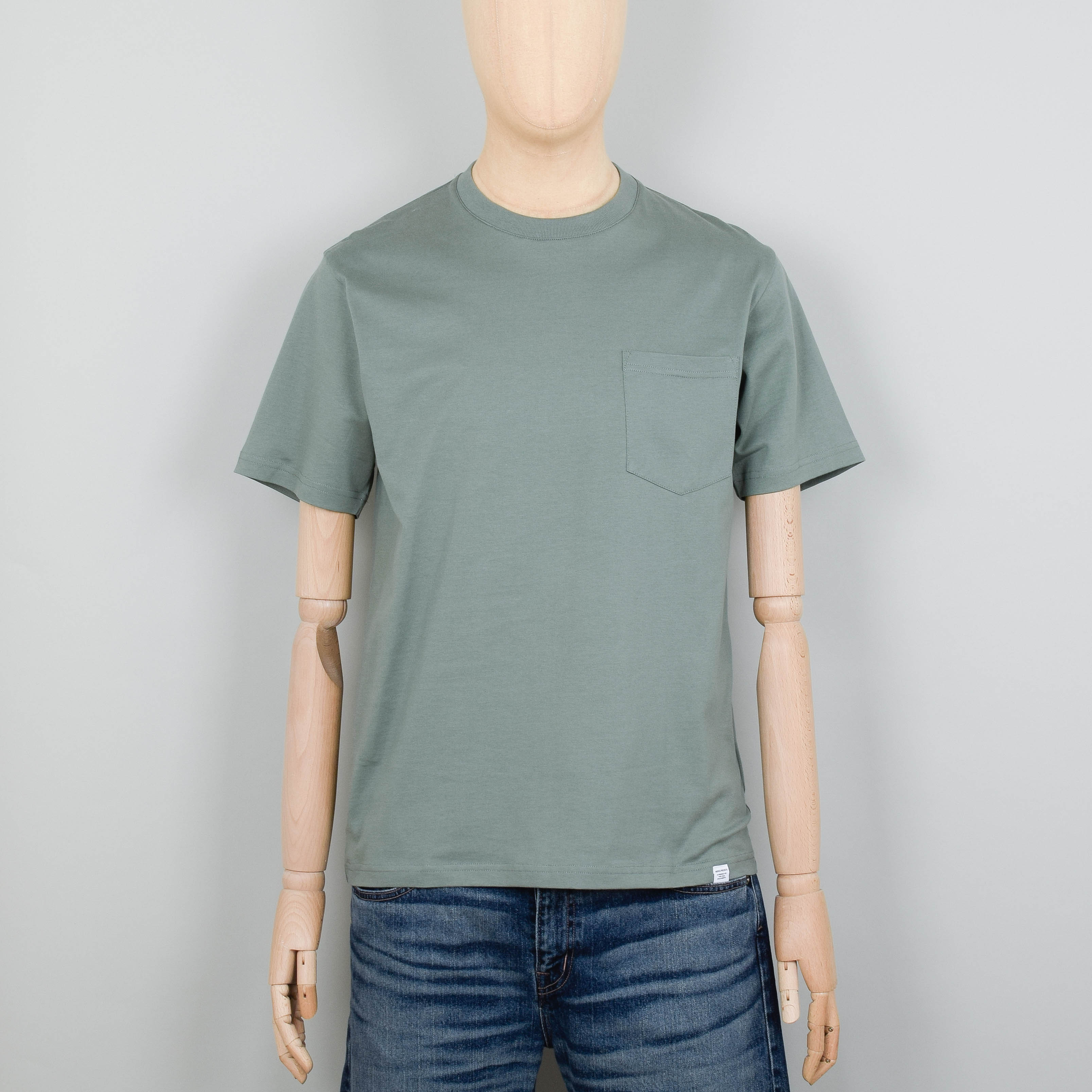 Norse Projects Johannes Standard Pocket SS T-Shirt - Dried Sage Green