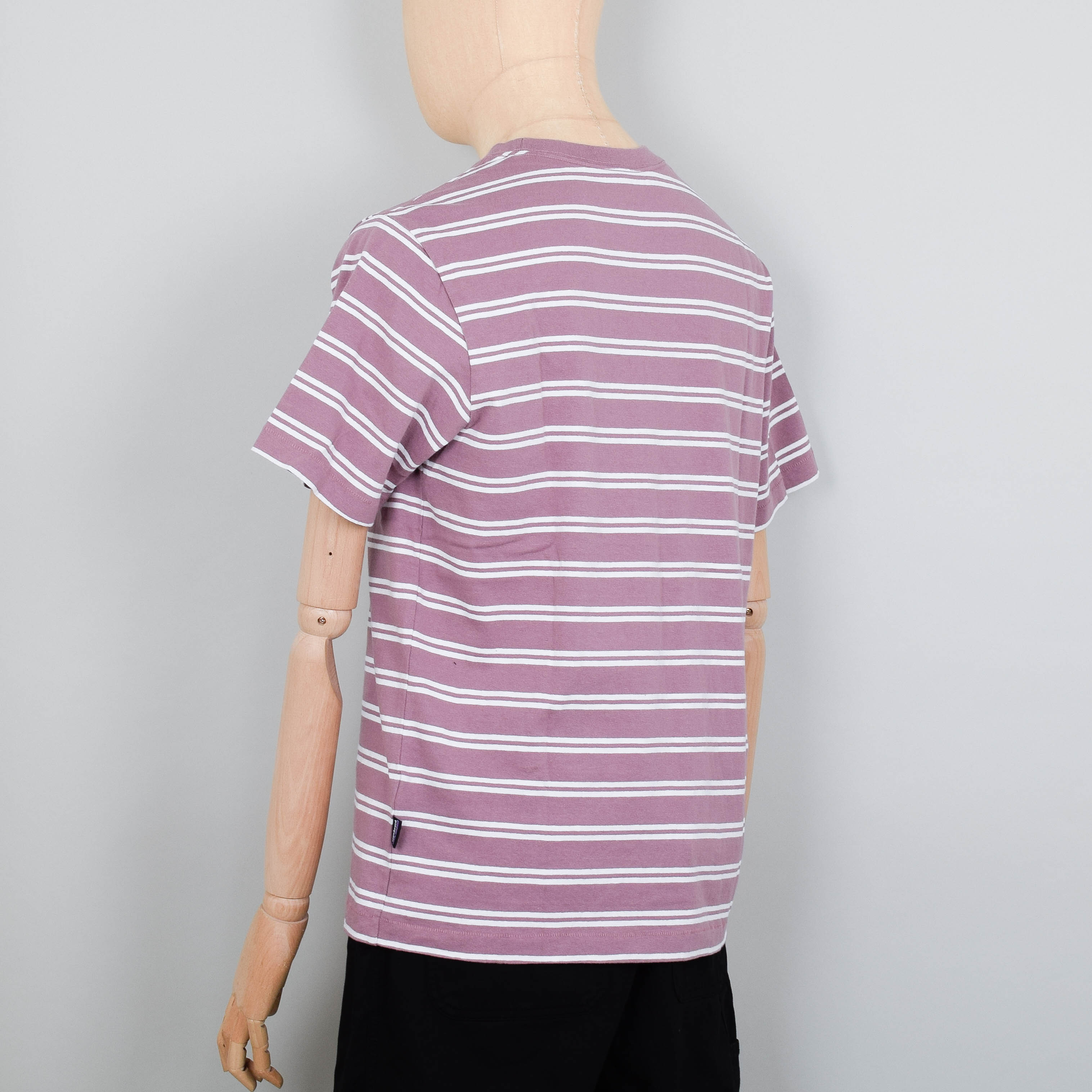 Patagonia Cotton in Conversion MW Pocket Tee - Mirror Stripe Evening Mauve