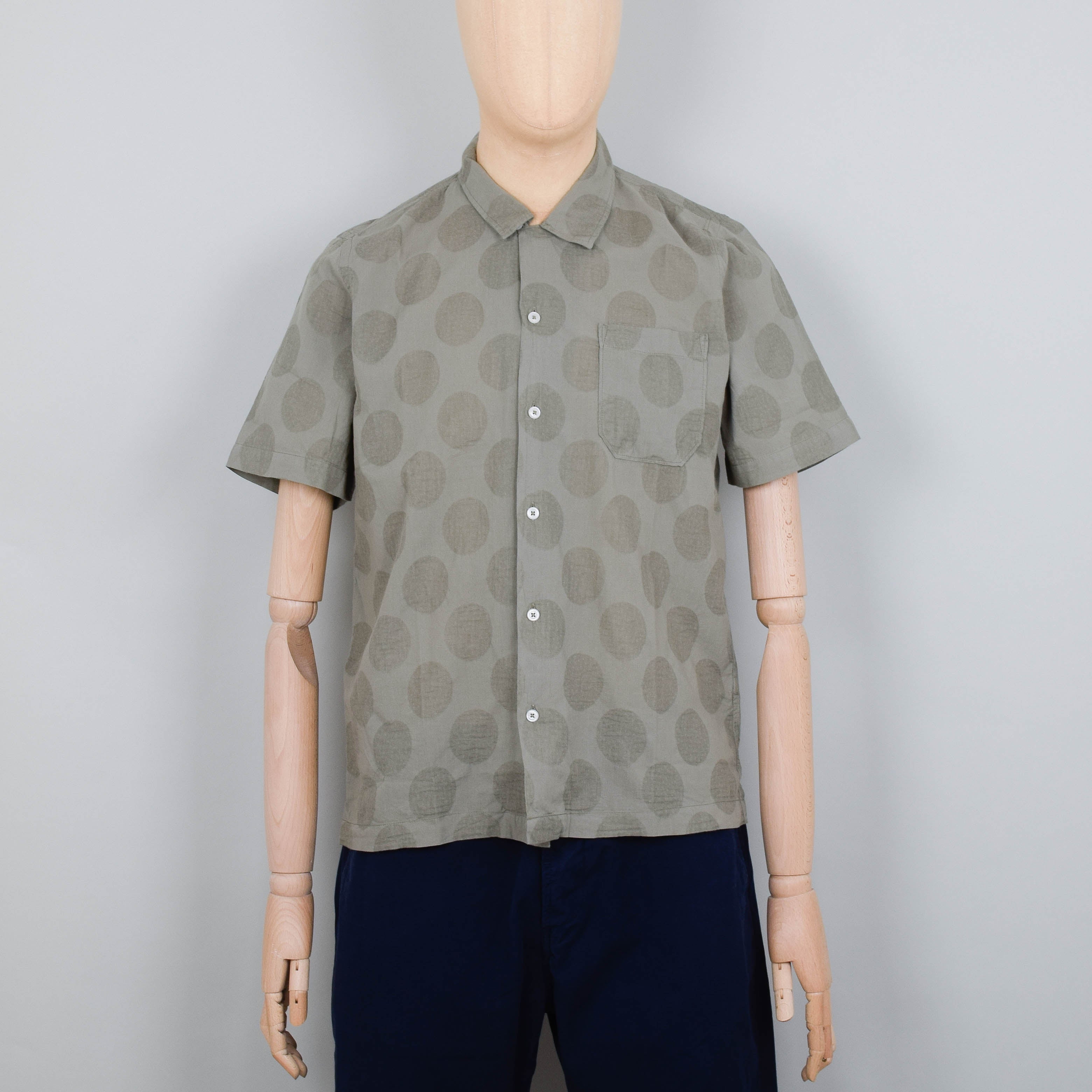 Universal Works Road Shirt Dot Cotton - Light Olive