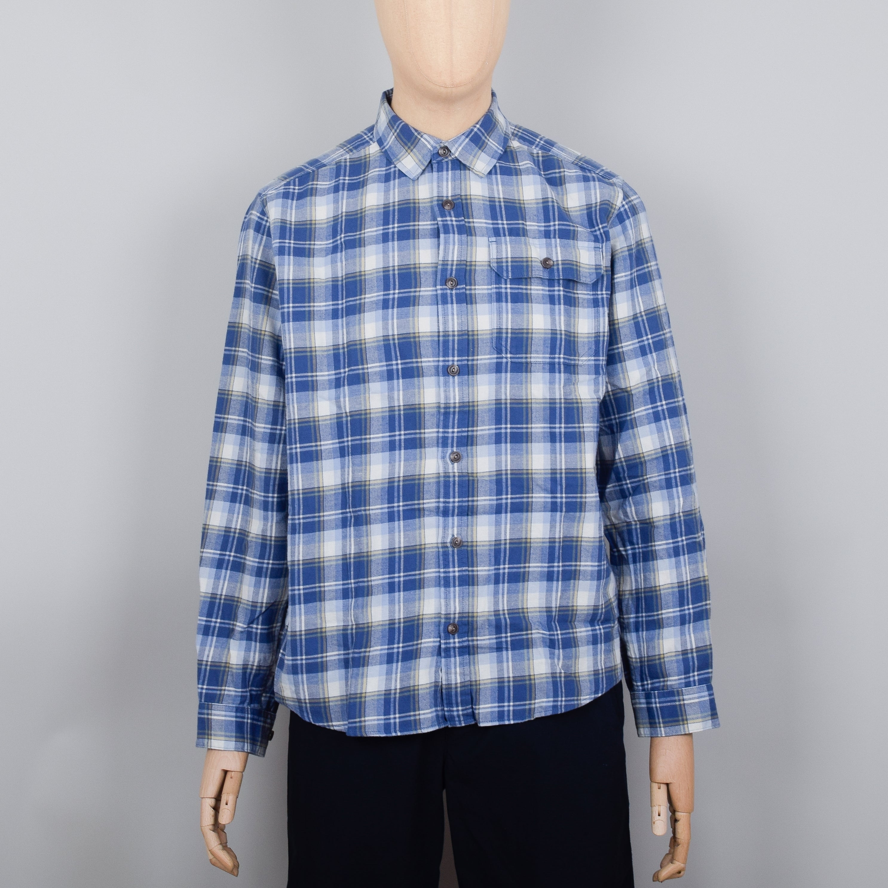 Patagonia Fjord Flannel Shirt Light Weight - Current Blue