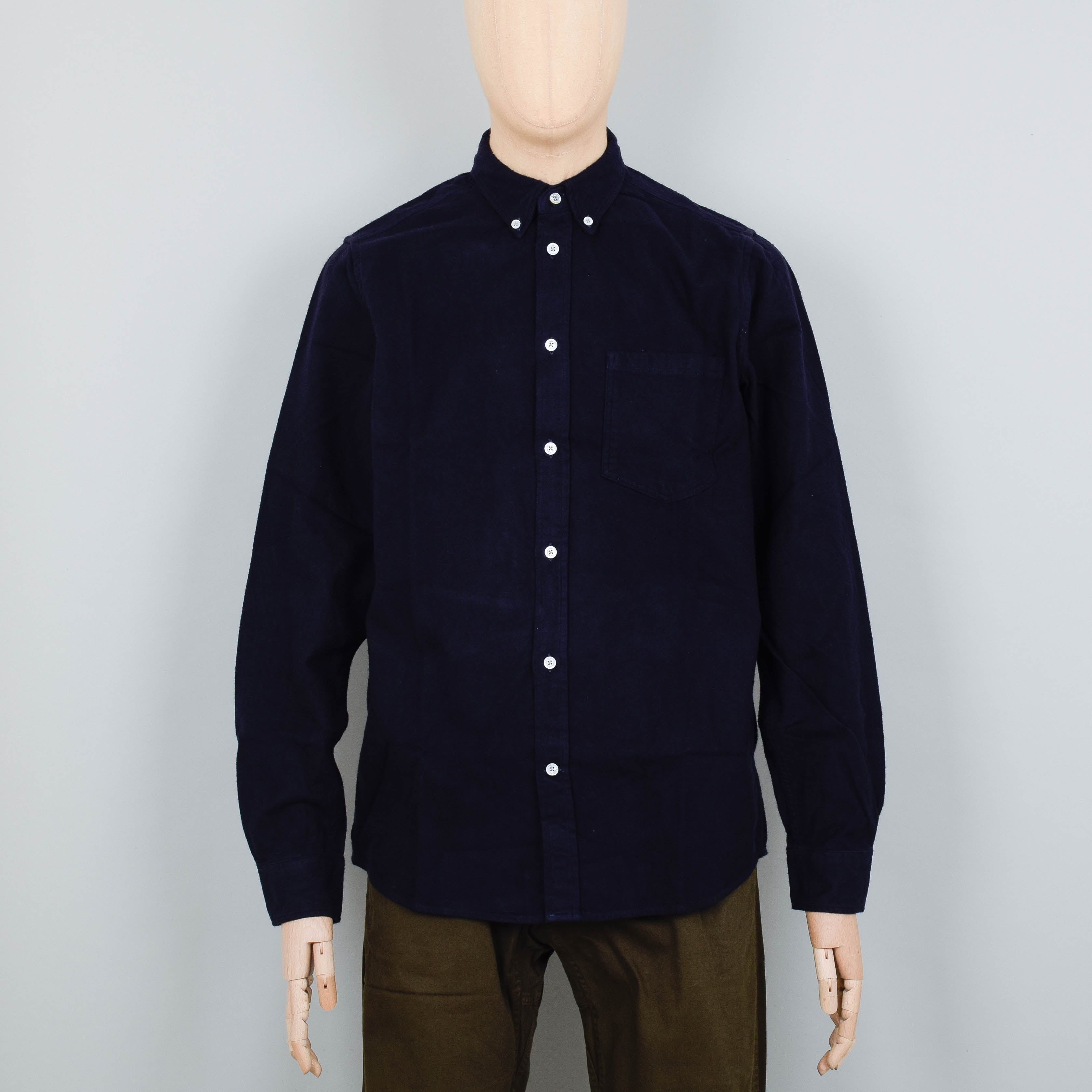 Norse Projects Anton Brushed Flannel - Dark Navy