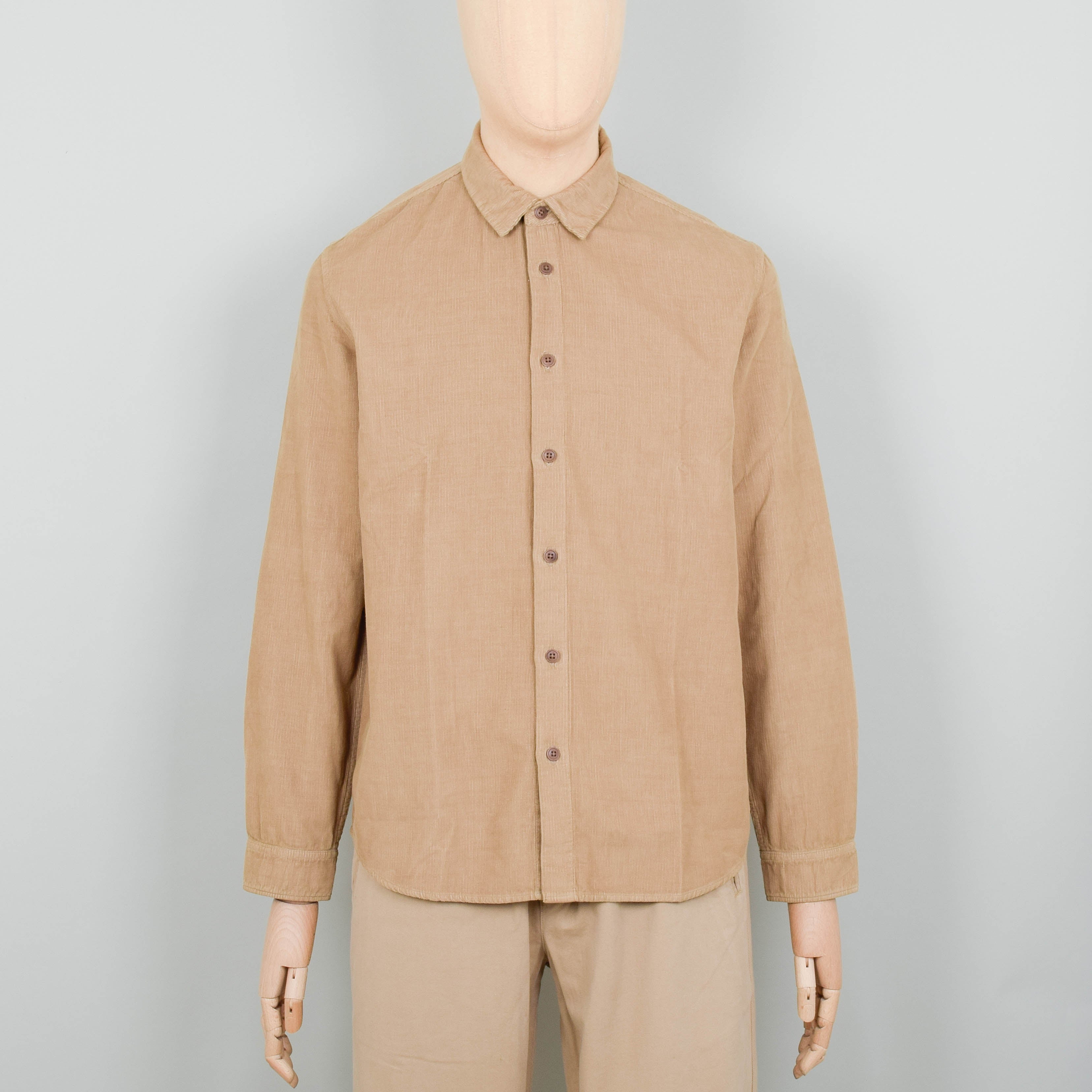 Folk Relaxed Babycord Shirt - Tan