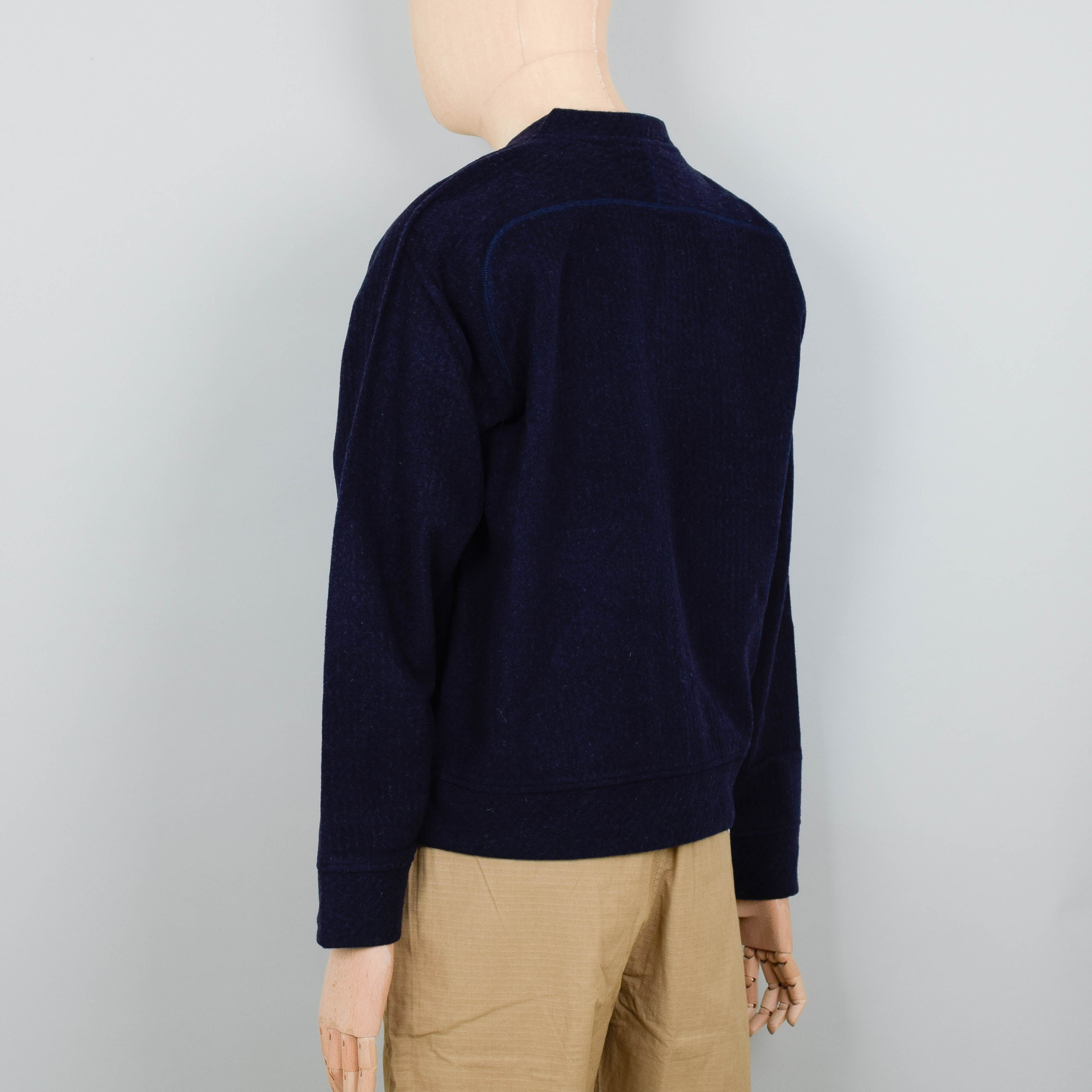 Universal Works Dicky Cardigan Bristol Recycled Wool Mix - Navy Marl