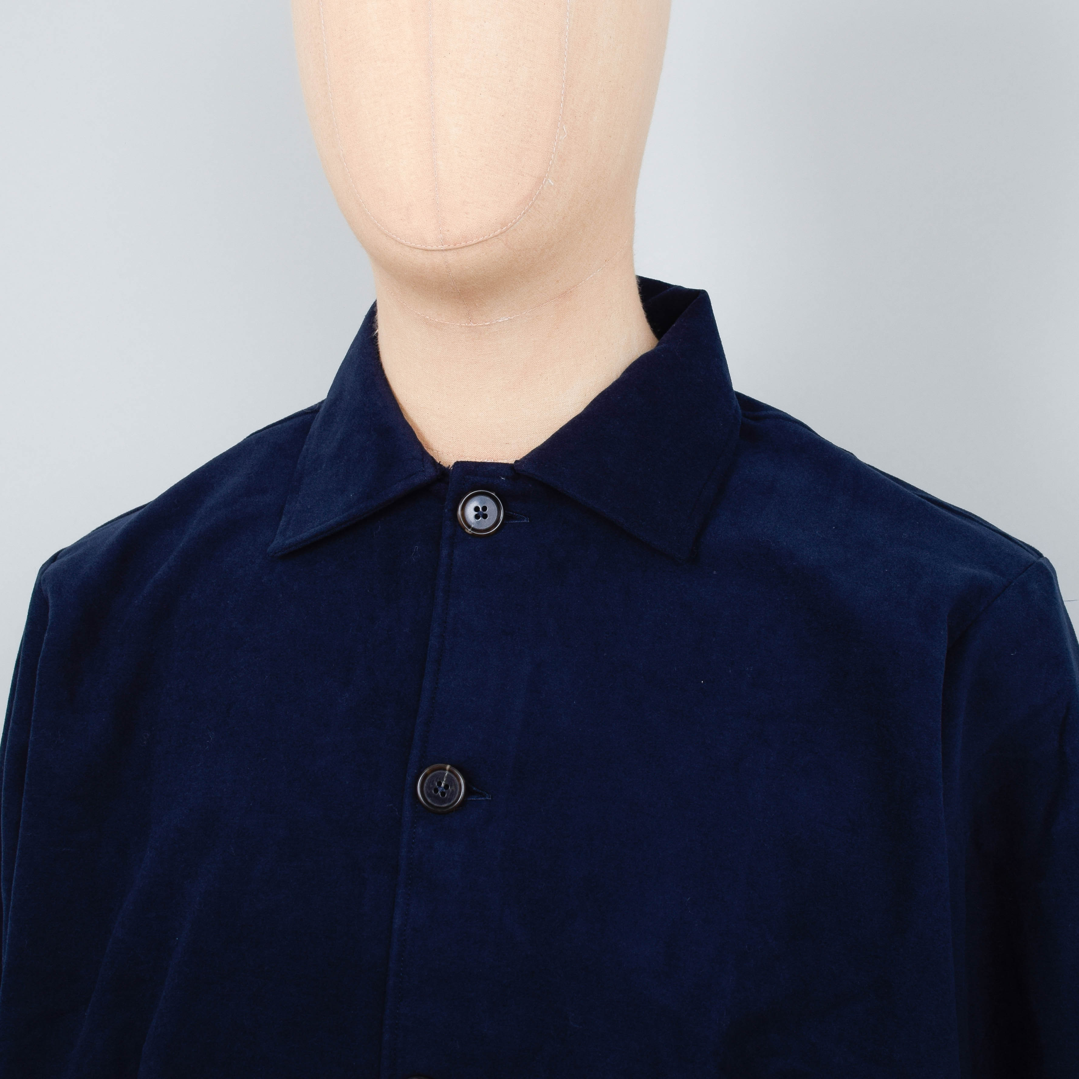 Universal Works Travail Shirt Lightweight Moleskin - Navy