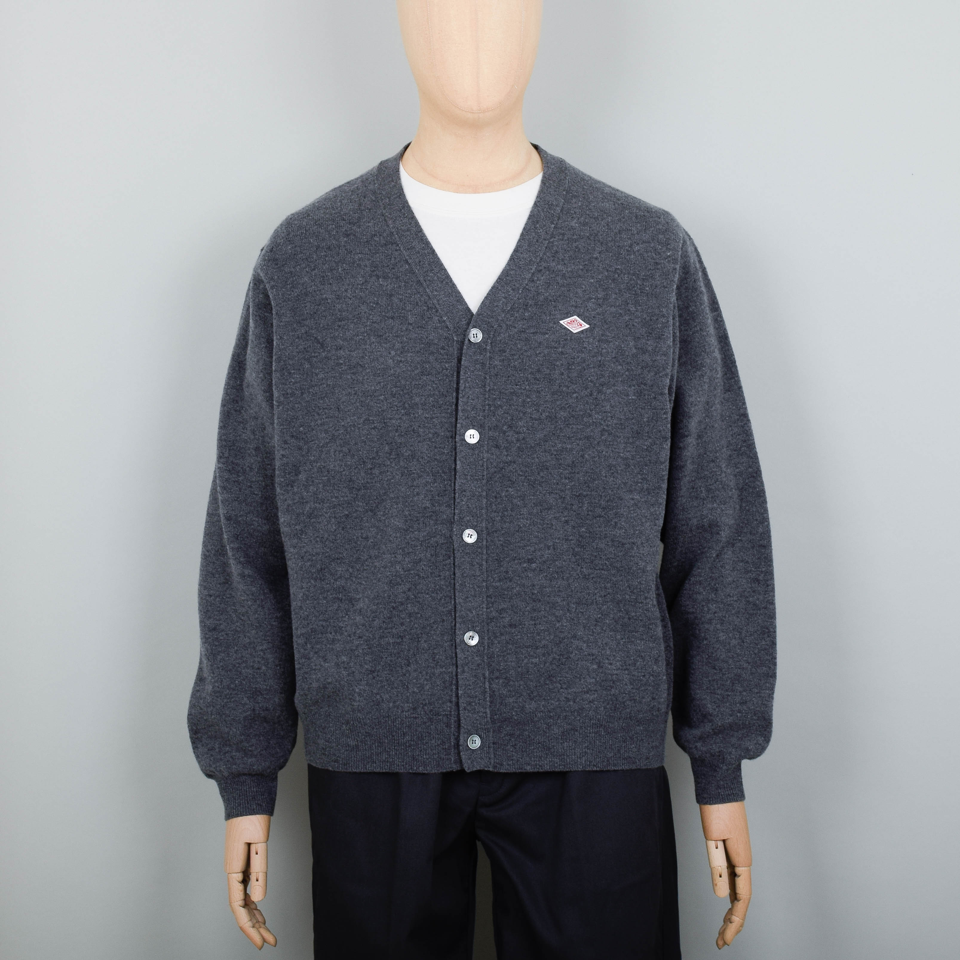 Danton V Neck Cardigan - Charcoal