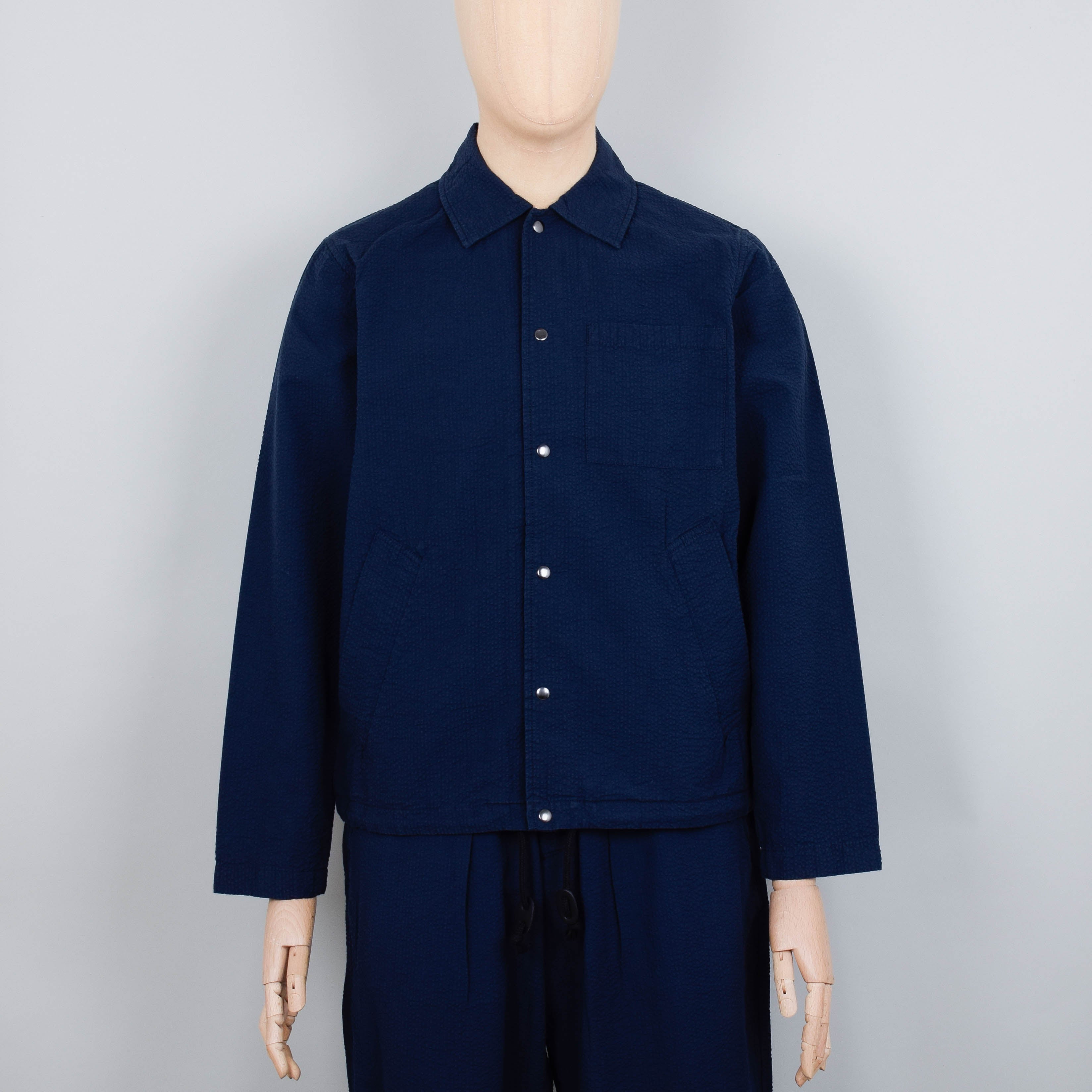 Universal Works Porto Jacket Seersucker - Navy