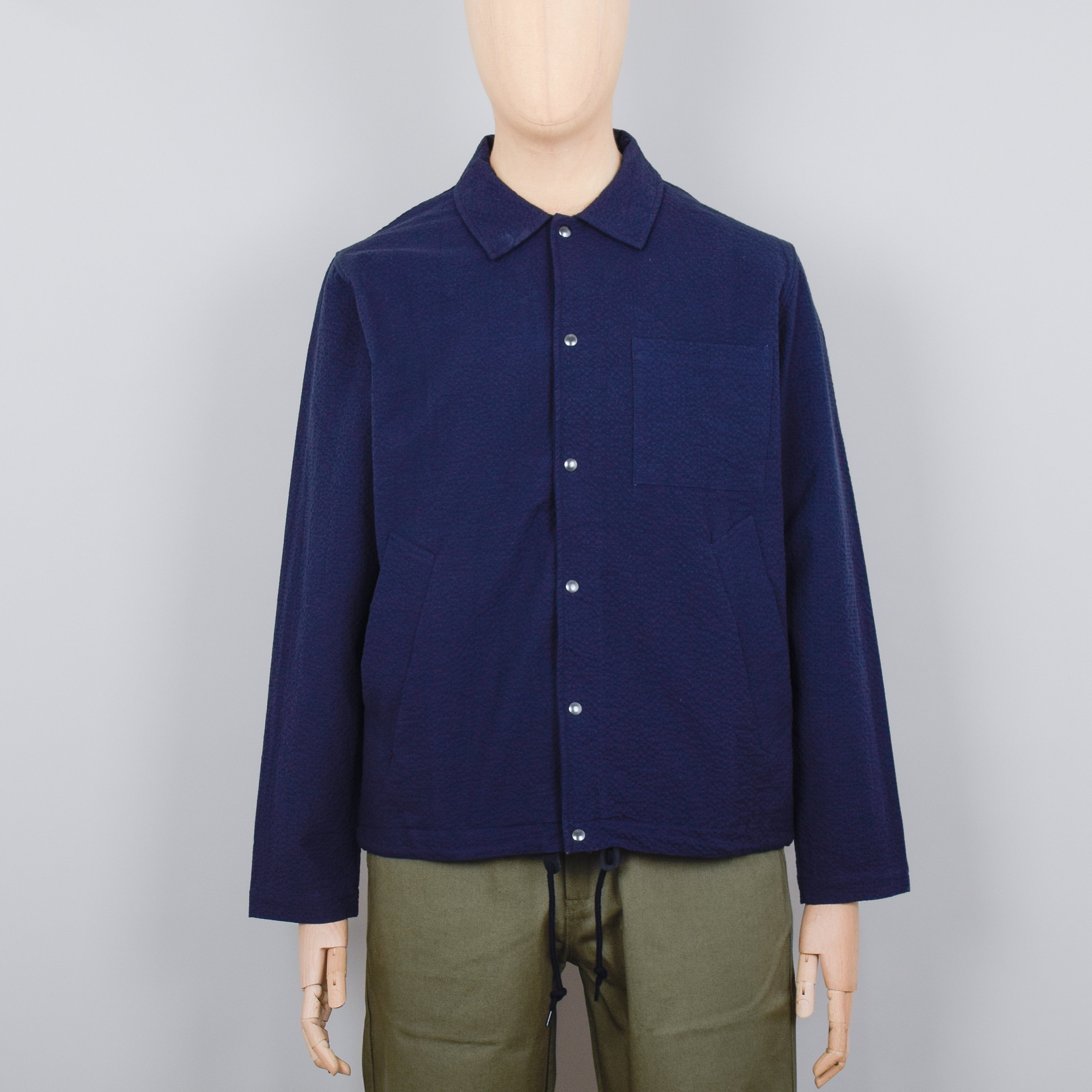 Universal Works Porto Jacket Seersucker - Navy