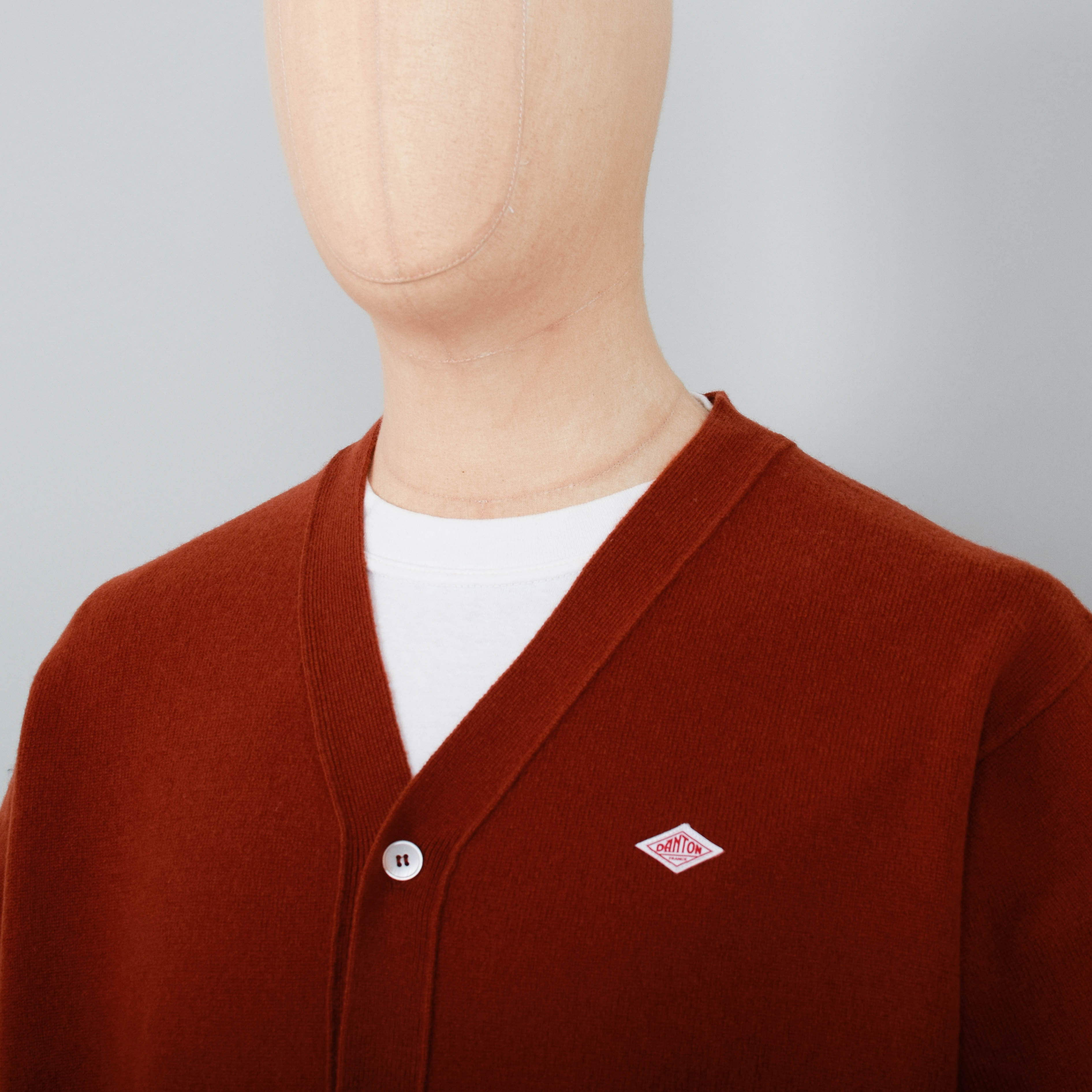 Danton V Neck Cardigan - Terracotta