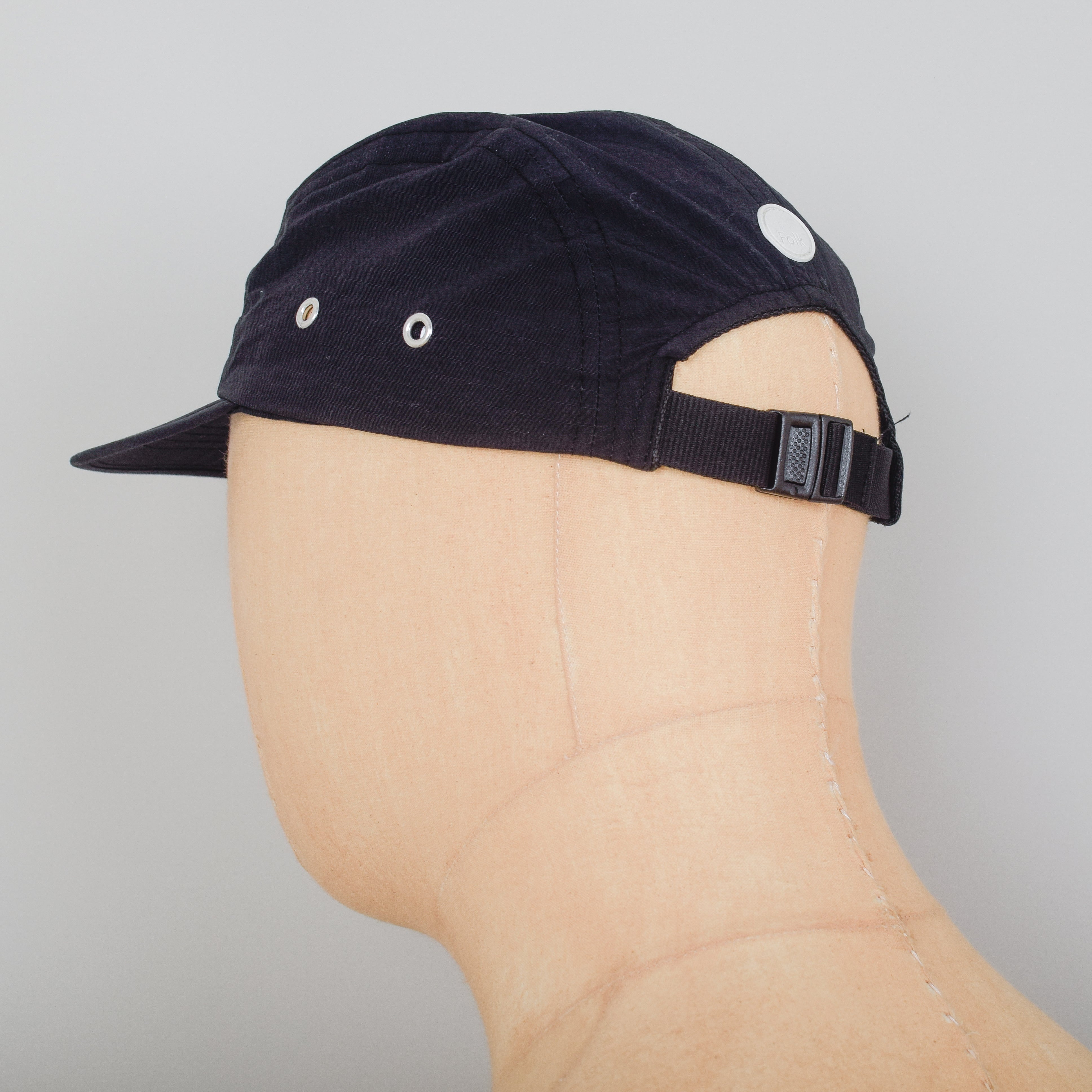 Folk Tech 5 Panel Cap - Black Ripstop