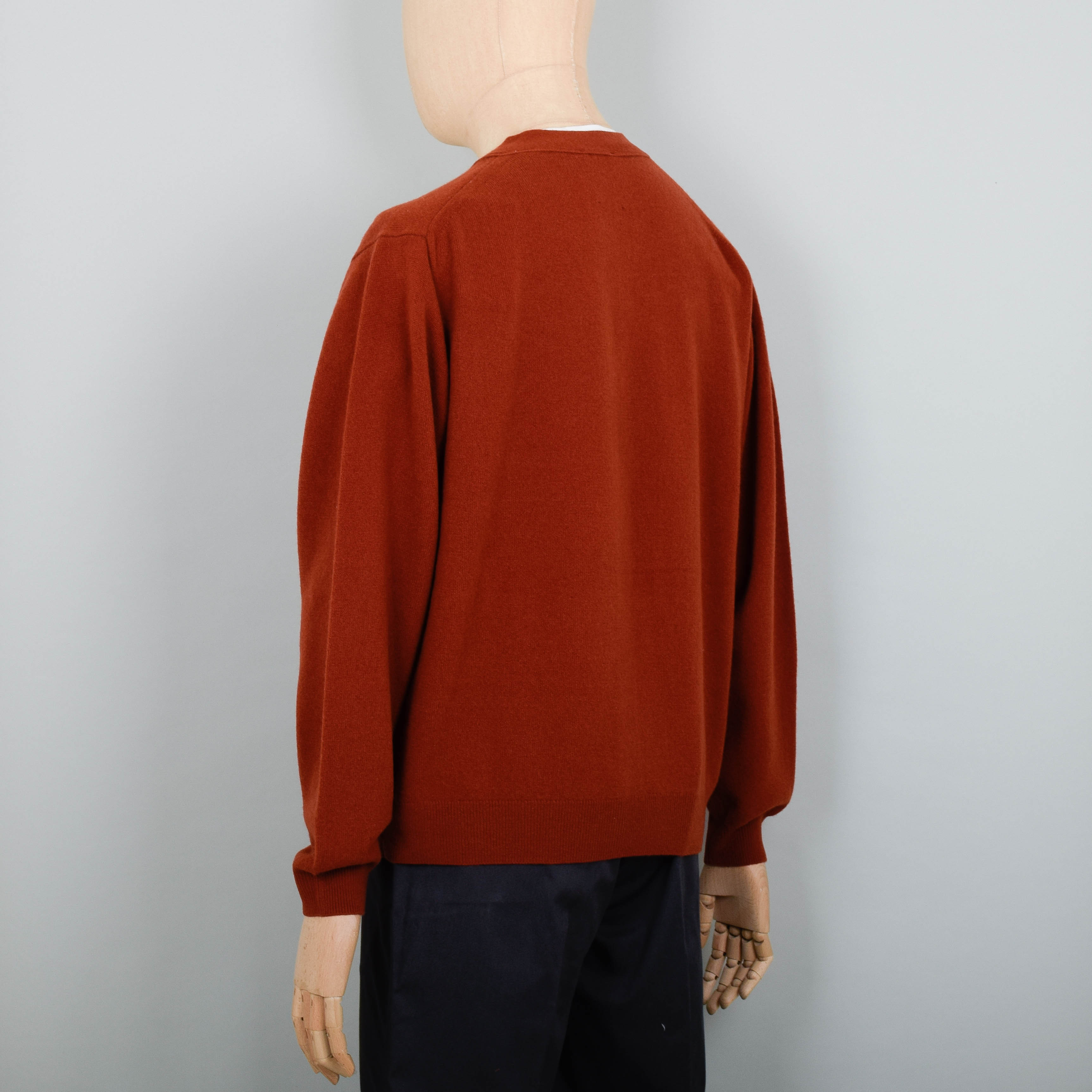 Danton V Neck Cardigan - Terracotta