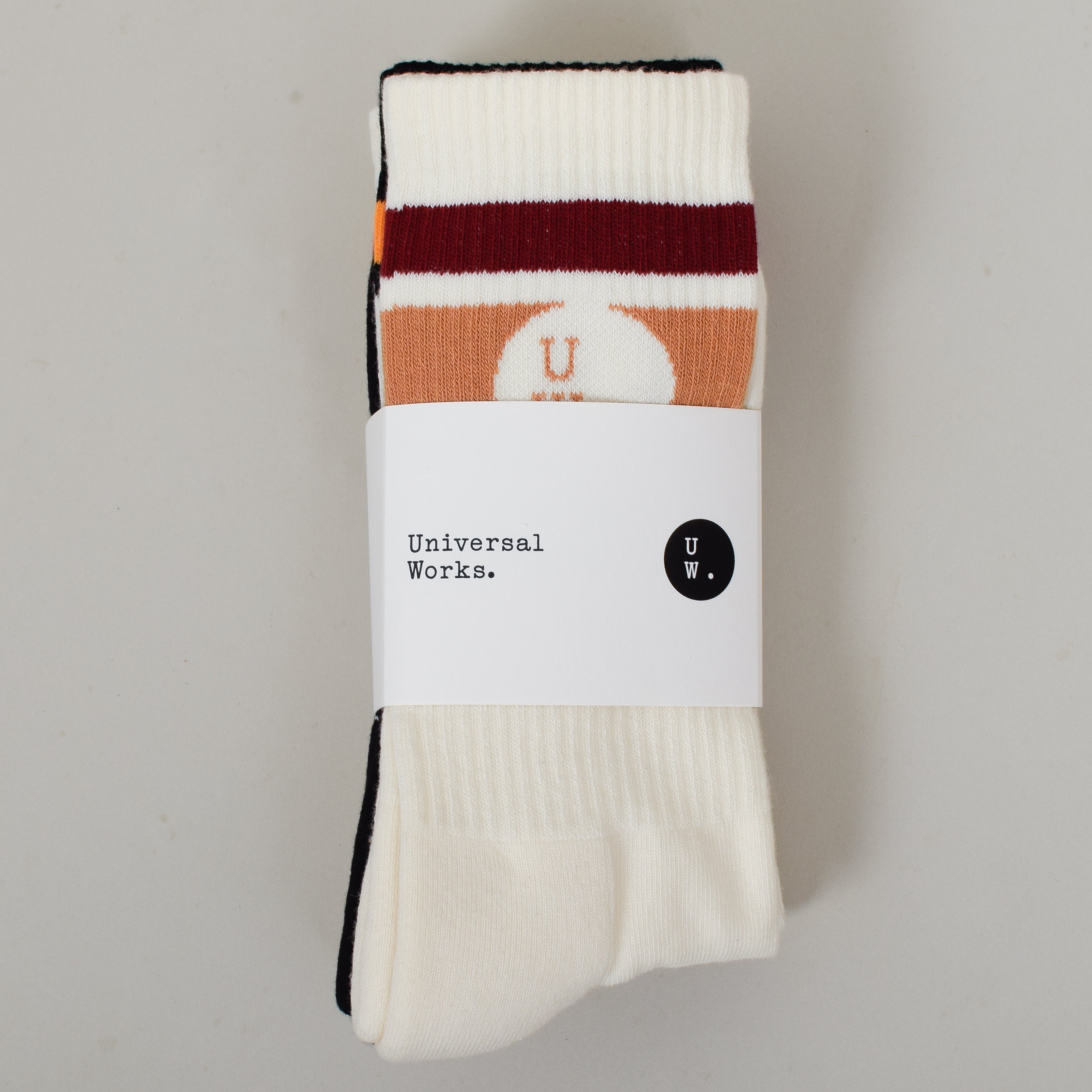 Universal Works Sport Sock 3 Pack - Ecru / Ecru / Black