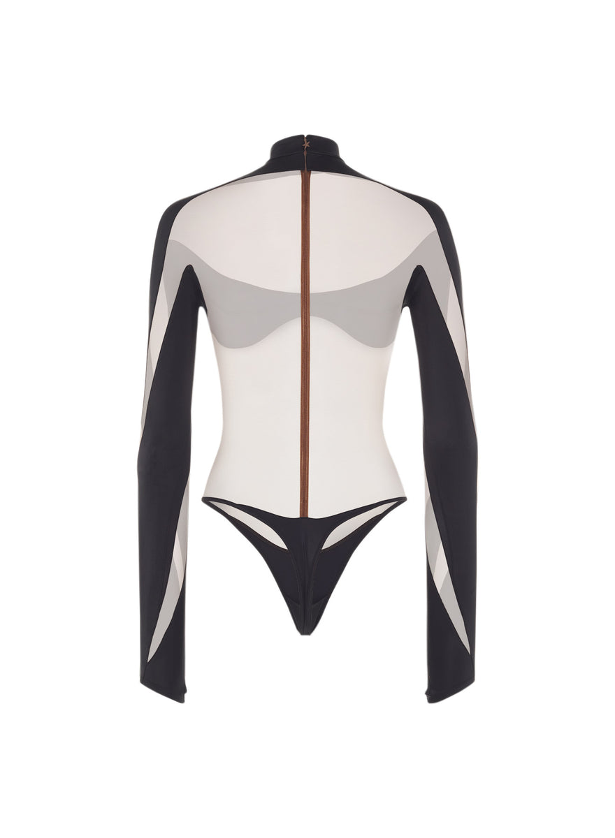 Black & nude Illusion bodysuit - Mugler Fashion Official