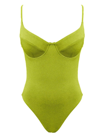 Neon Lime Green One Piece Swimsuit