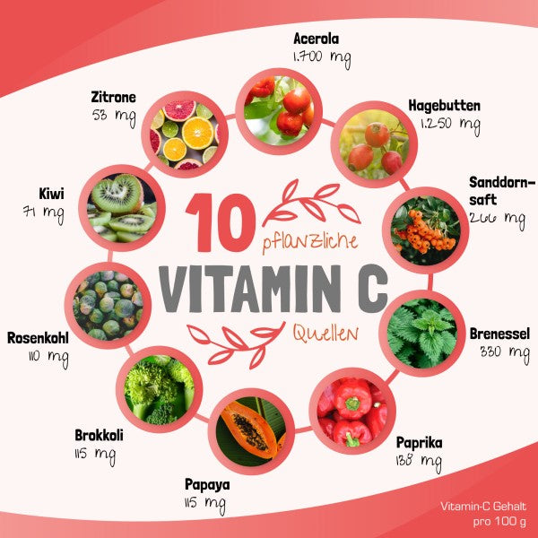 Zehn pflanzliche Vitamin C Quellen