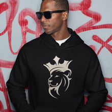 Load image into Gallery viewer, Silver Crowned Lion Unisex Hoodie
