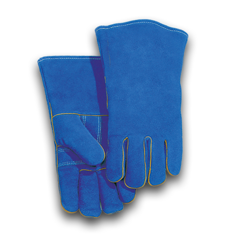 welder glove for welding blue leather glove
