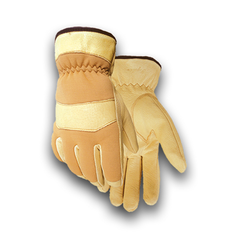 leather work glove pigskin tan and brown glove