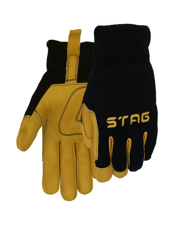 mechanic glove black yellow stag mens working gloves