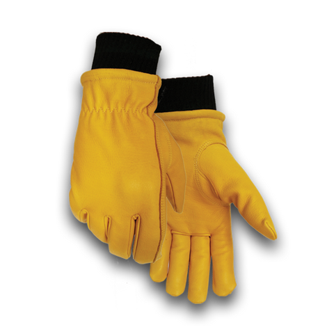 mans leather work glove winter cold weather
