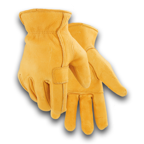 deerskin leather work glove gold
