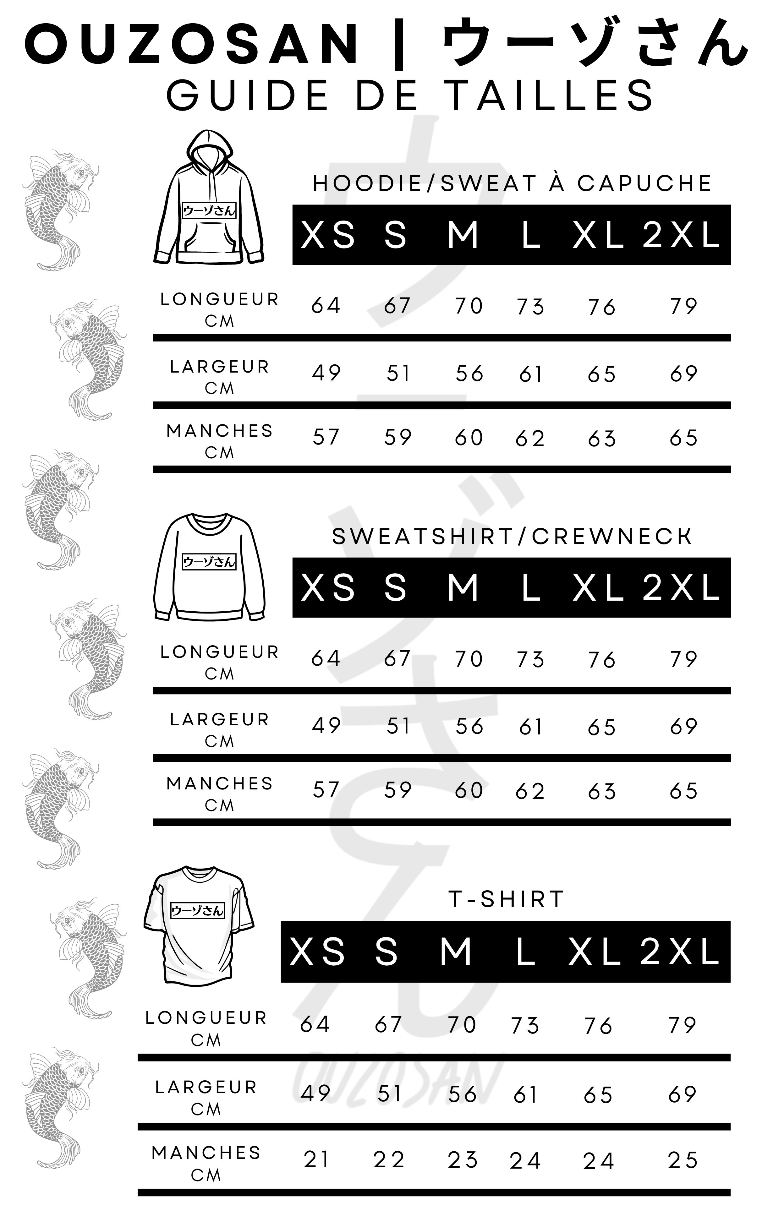 Size guide - OUZOSAN