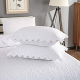 White Quilt Set Queen Size Bedspreads Cotton Luxury Quilt Bedding Set 3-Piece