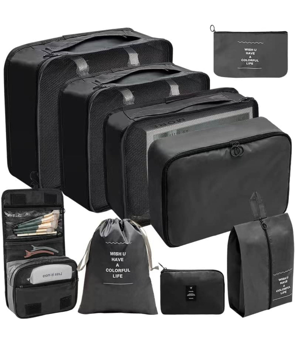 8-piece Suitcase Organizer Storage Bag Travel Cosmetic Bag Clothes Underwear  Shoes Packing Cube High Quality Travel Makeup Bags - Price history & Review