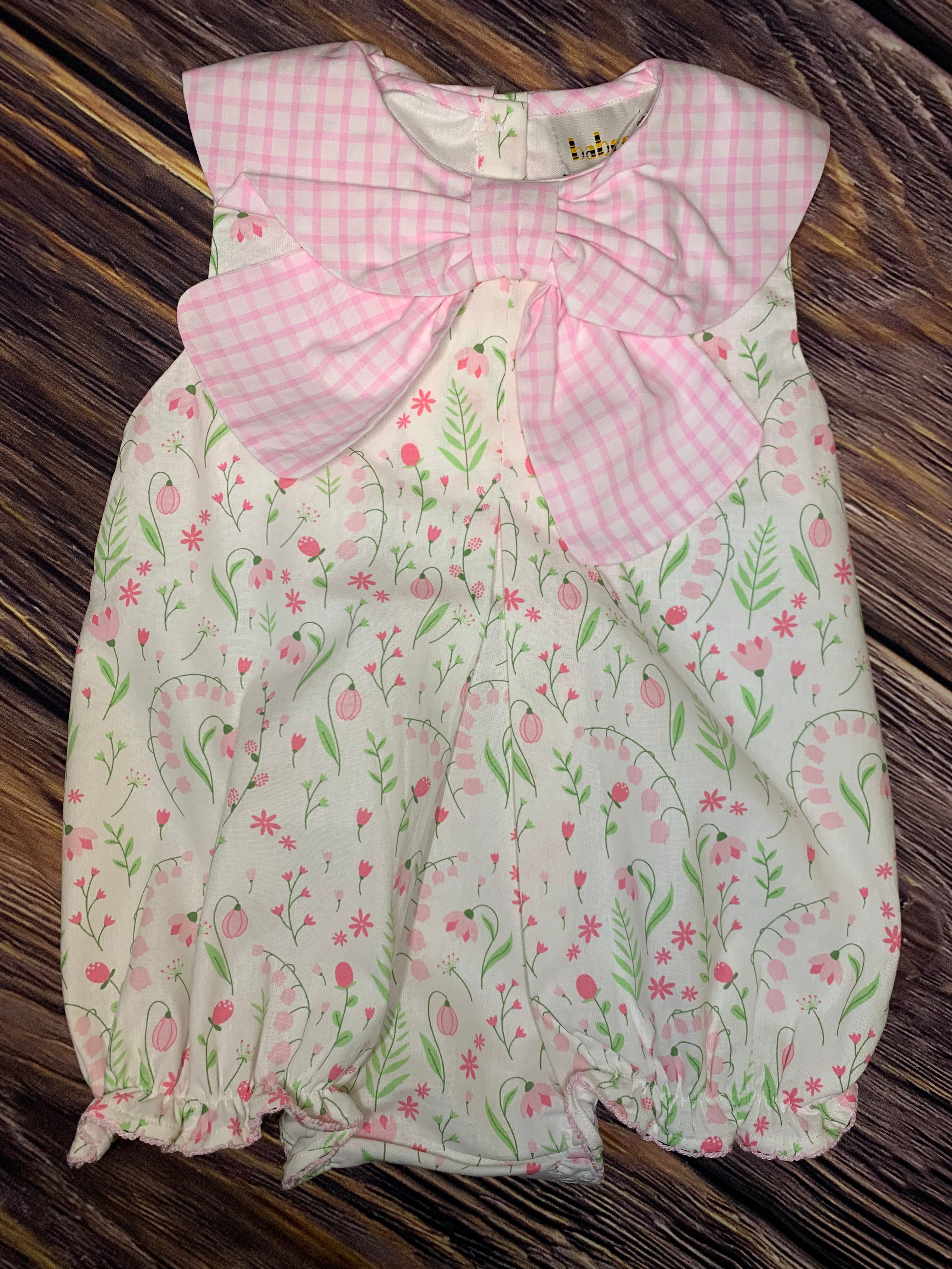 Floral Print, Bow Collar Bubble