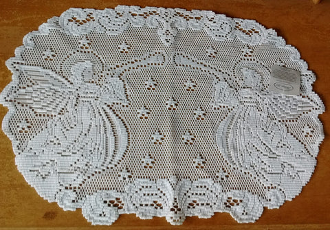 5 NWT Heritage Lace 8 Round Ivory Doilies Doily - Nativity - Christmas  Angel