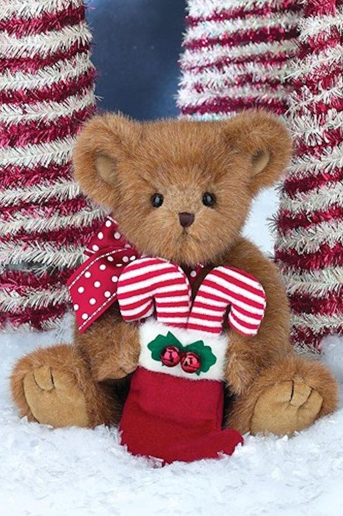 Bearington Christmas Holiday Bear 'Holden Candy' 14 Inches Olde