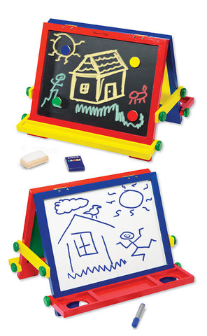 Melissa & Doug Deluxe Standing Art Easel - Dry-Erase Board, Chalkboard,  Paper Ro