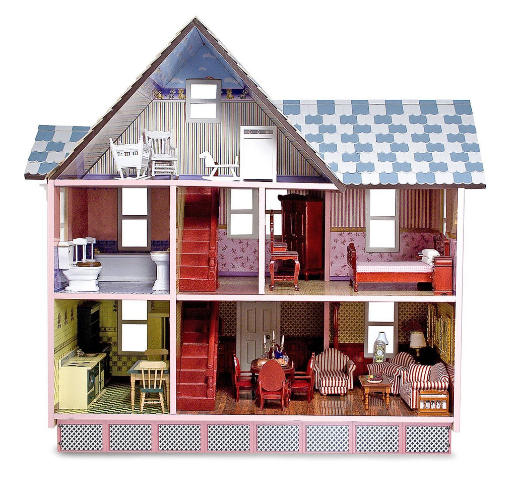 classic wooden dollhouse