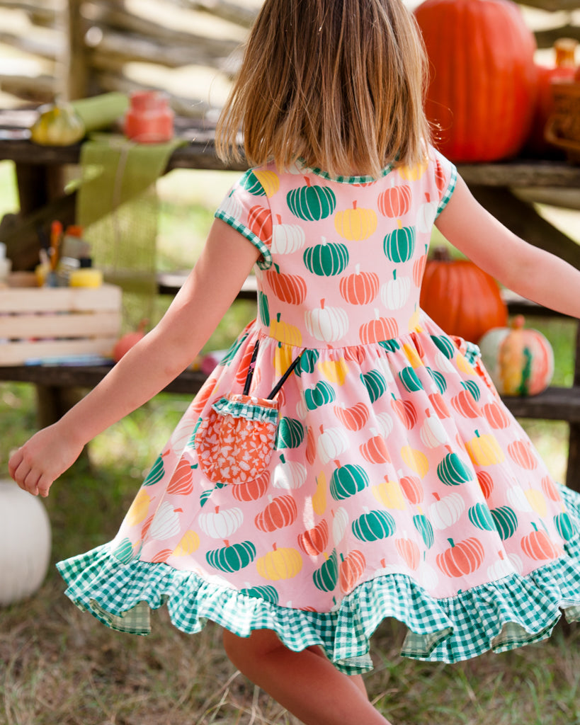 Pumpkin Knit Short Sleeve Dress 
