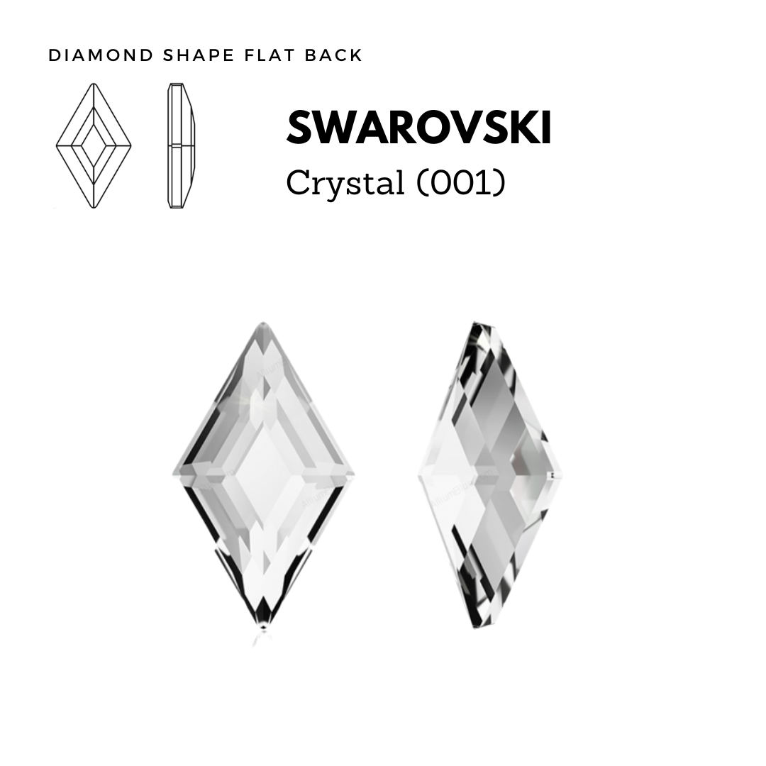 Dreamtime Crystal DC 2773 Diamond Shape Flat Back Crystal 9.9x5.9mm