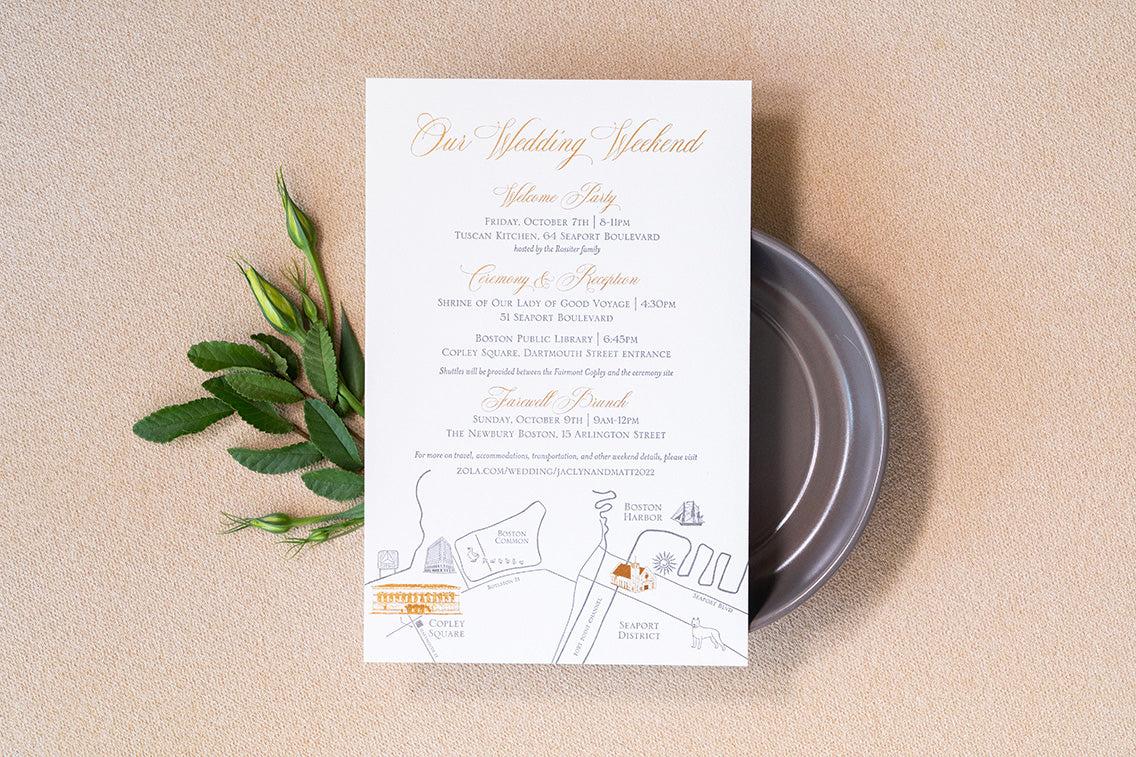 Gold foil wedding invitations 